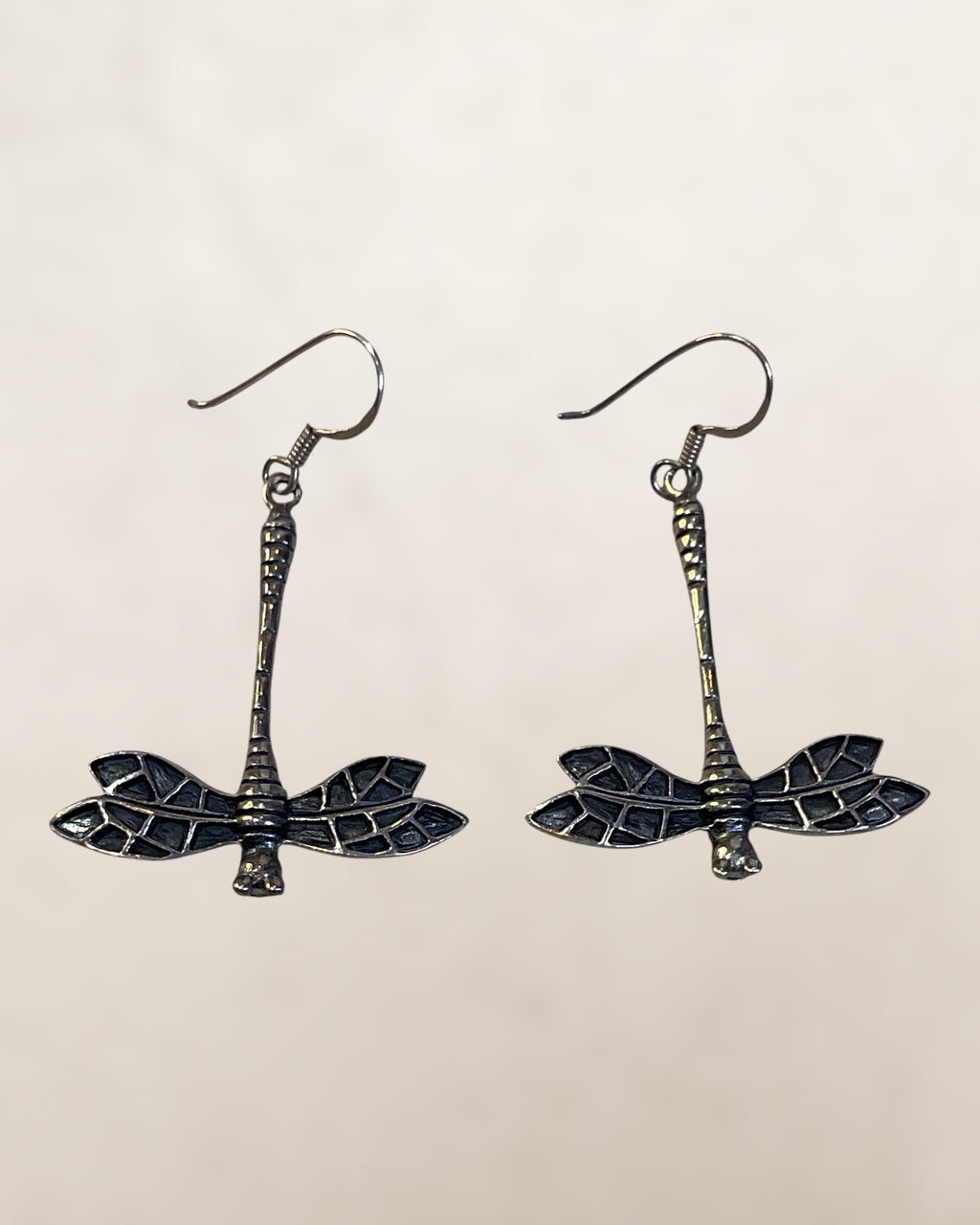 Sterling Silver Dragonfly Dangle Earrings