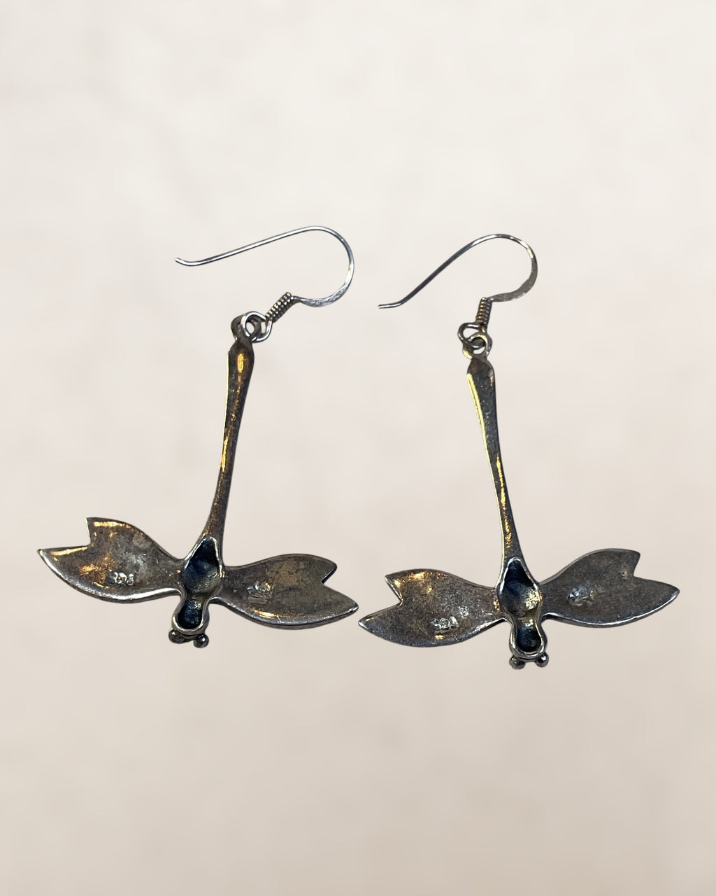 Sterling Silver Dragonfly Dangle Earrings