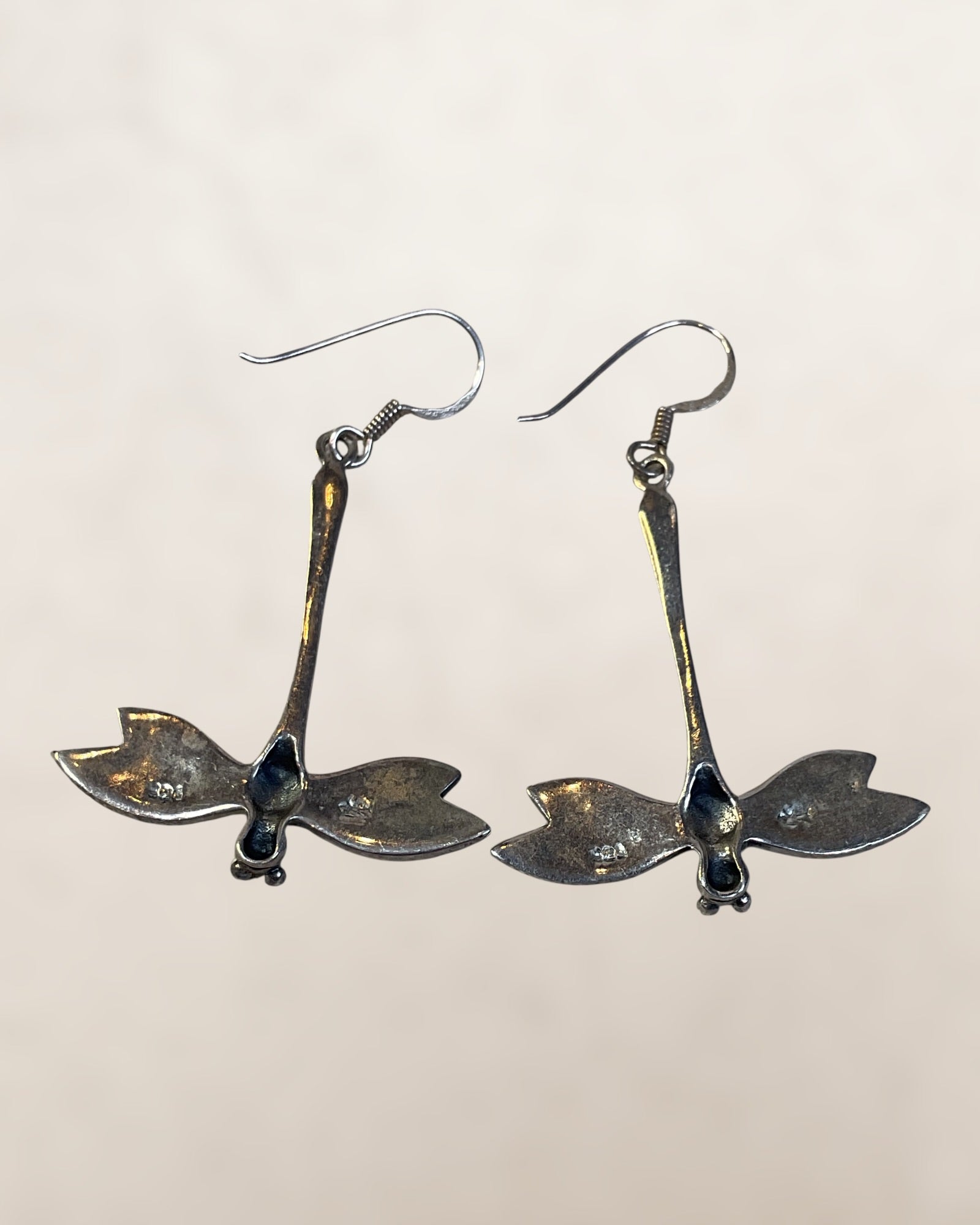 Sterling Silver Dragonfly Dangle Earrings