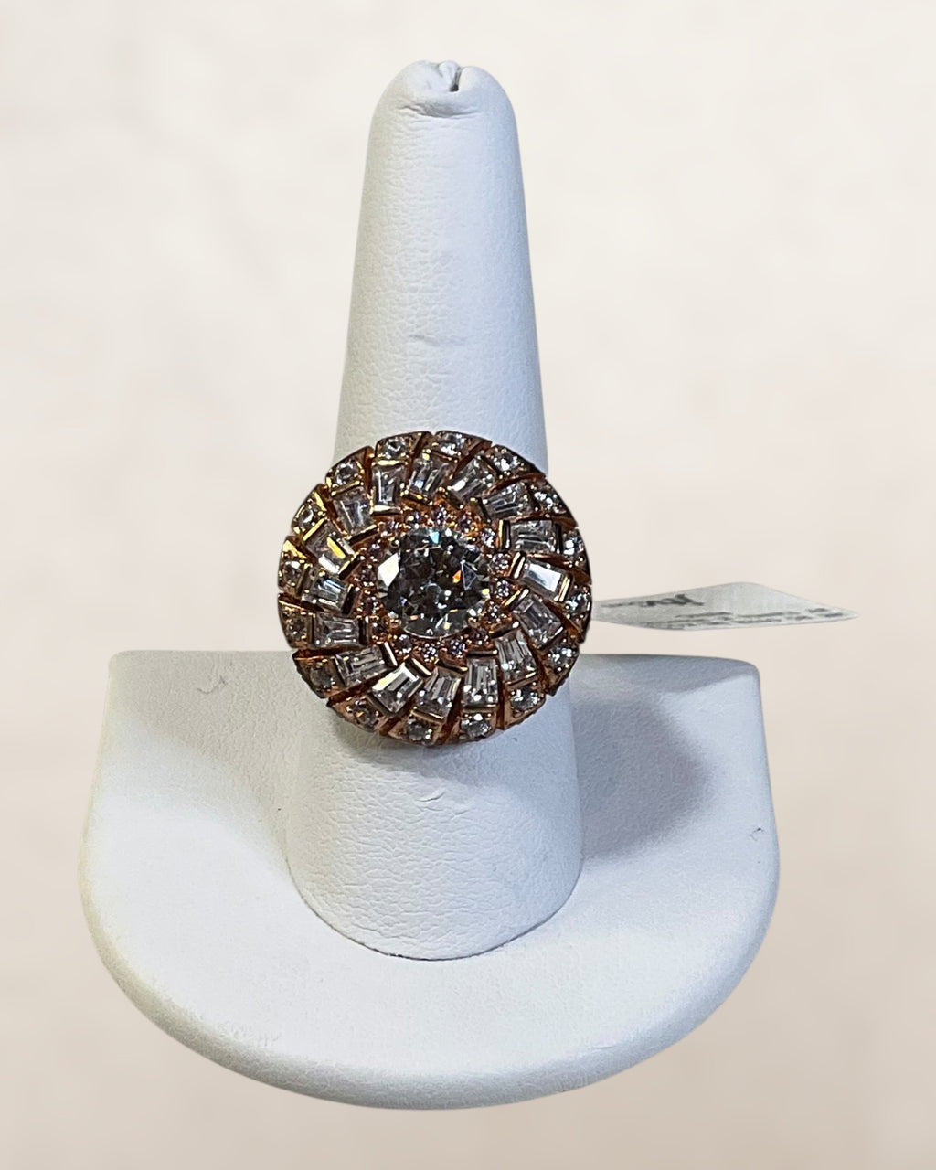 Vanna Kay JTV Sterling Silver with Rose Gold Finish Cluster Ring - NWT