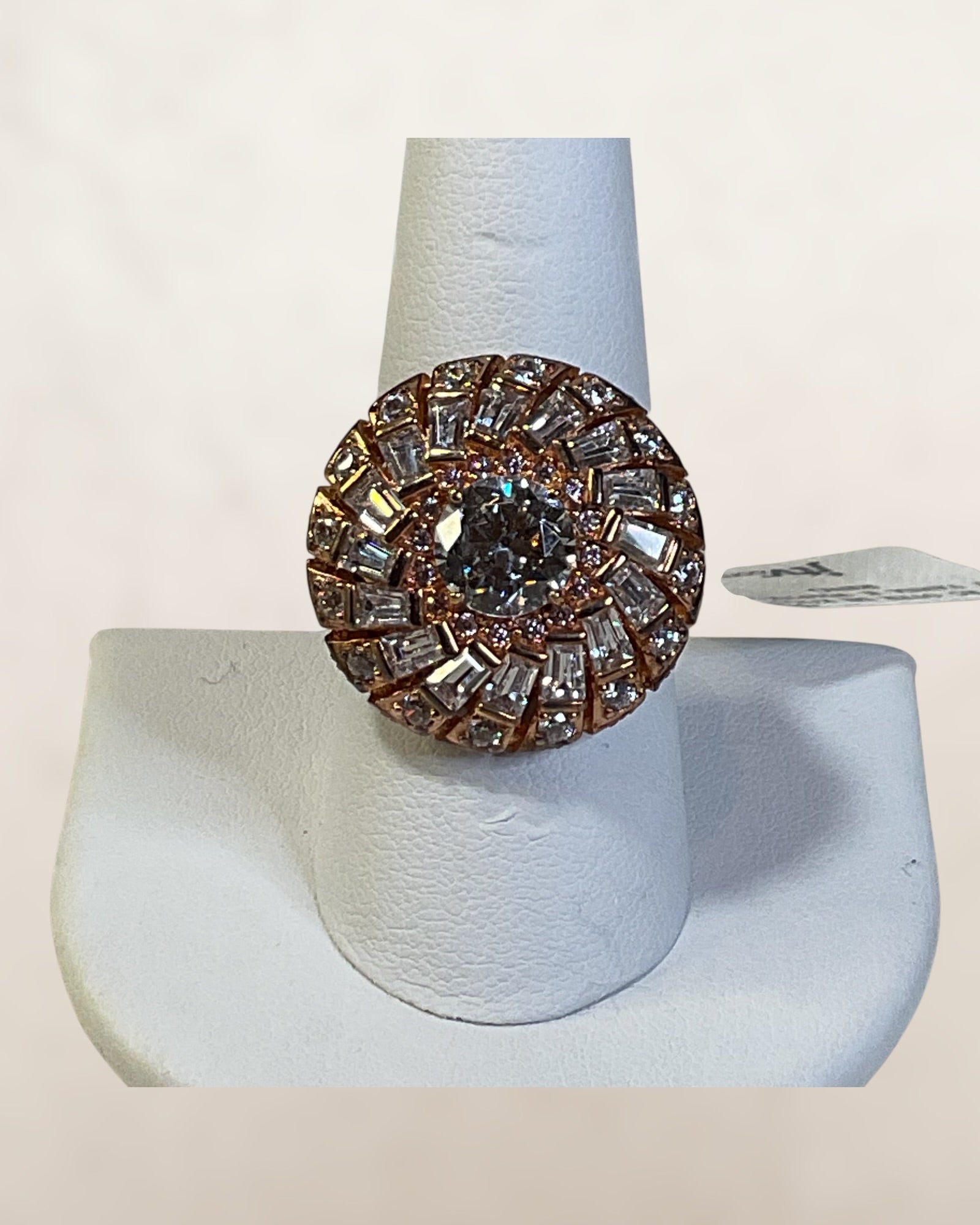 Vanna Kay JTV Sterling Silver with Rose Gold Finish Cluster Ring - NWT