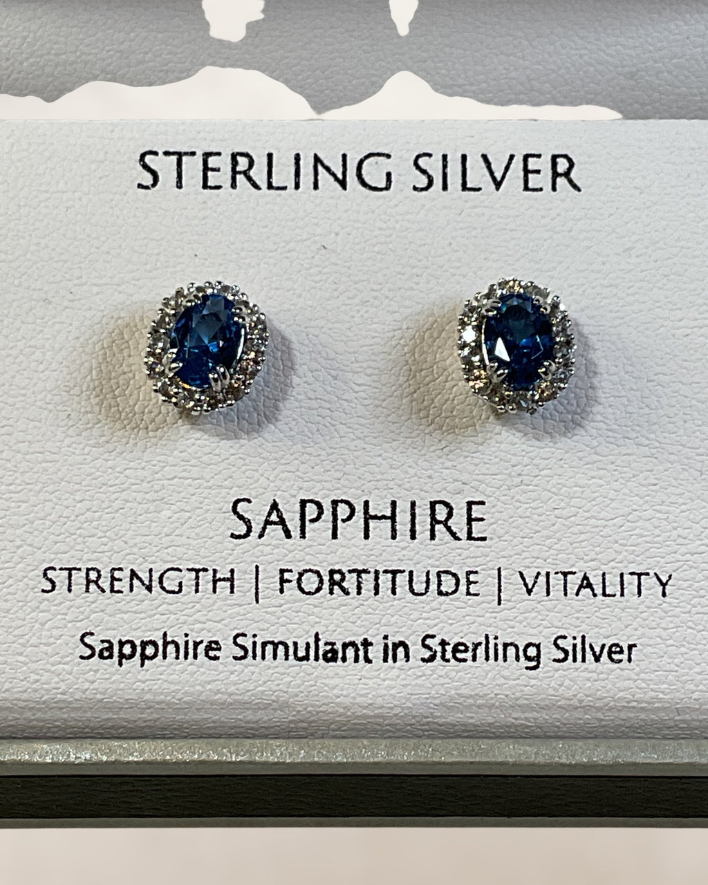 Sterling Silver Gianni Argento  Changing Lab Blue Sapphire Stud Earrings With Halo - NWT