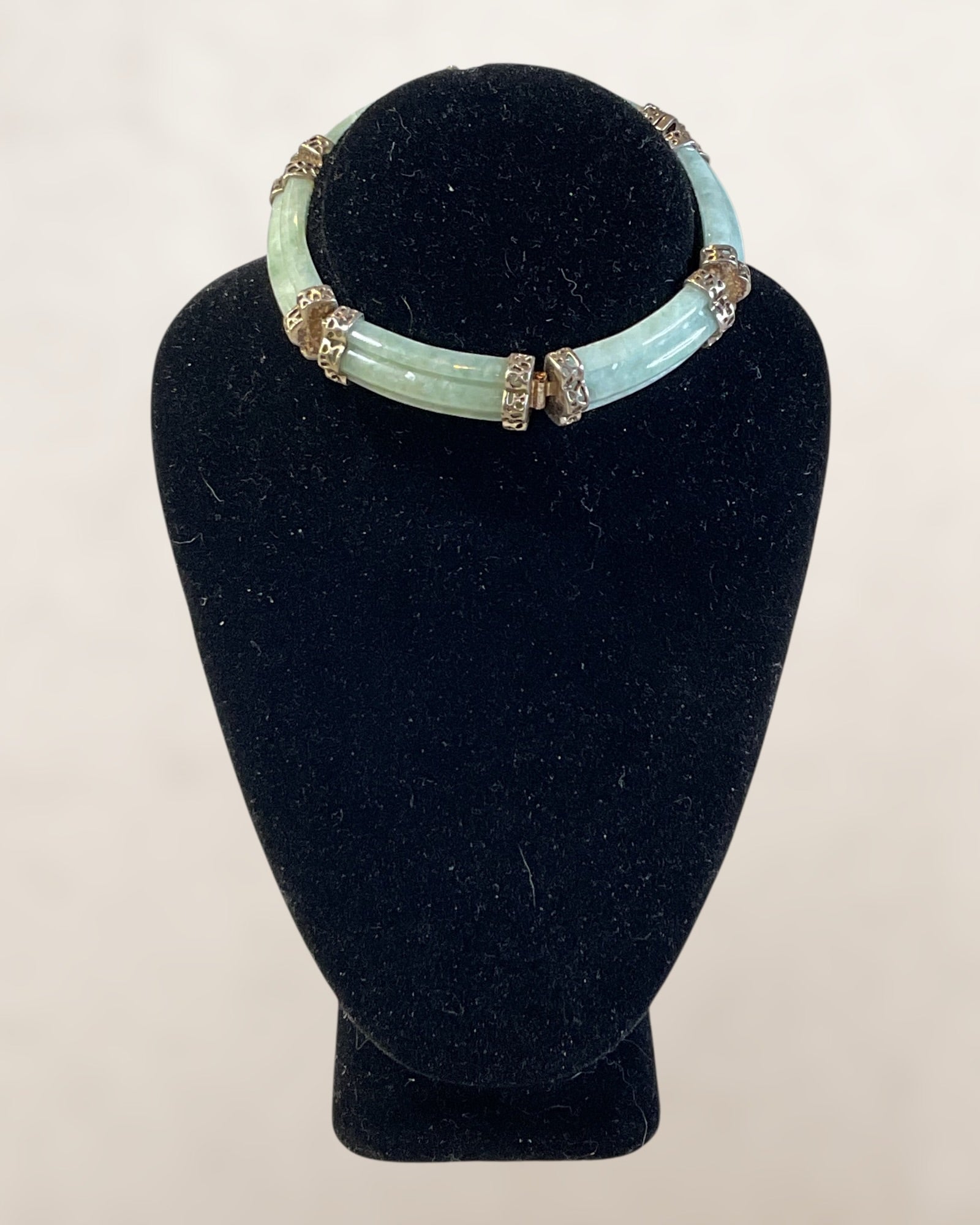 Whitney Kelly 7” & 30 grams Sterling Silver Nephrite Jade Bracelet - Estate Sale (Great Condition)