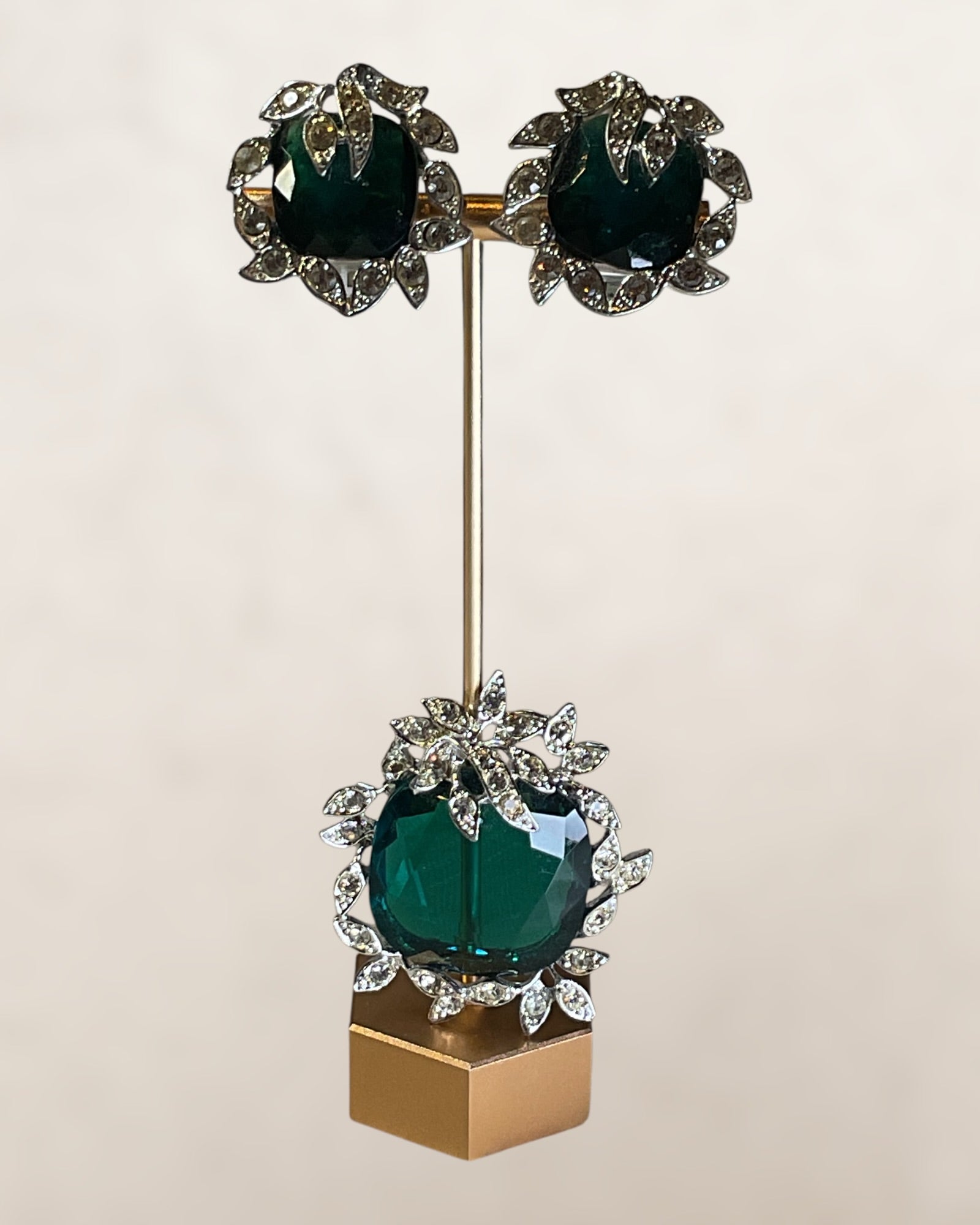 Vintage 1960 Sarah Coventry "Holiday Ice" Brooch & Earrings- Estate Sale (Great Condition)