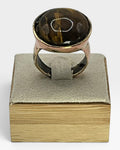 Large Vintage Brass Tigers Eye Ring - Estate Sale (Great Condition)