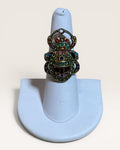 Heidi Daus Egyptian Revival Scarab Ring with Multicolored Swarovski Crystals - Estate Sale (Great Condition)