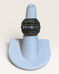 Heidi Daus Clear Baugettes & Tiny Rounds Full Pave Rows Cocktail Ring - Estate Sale (Great Condition)