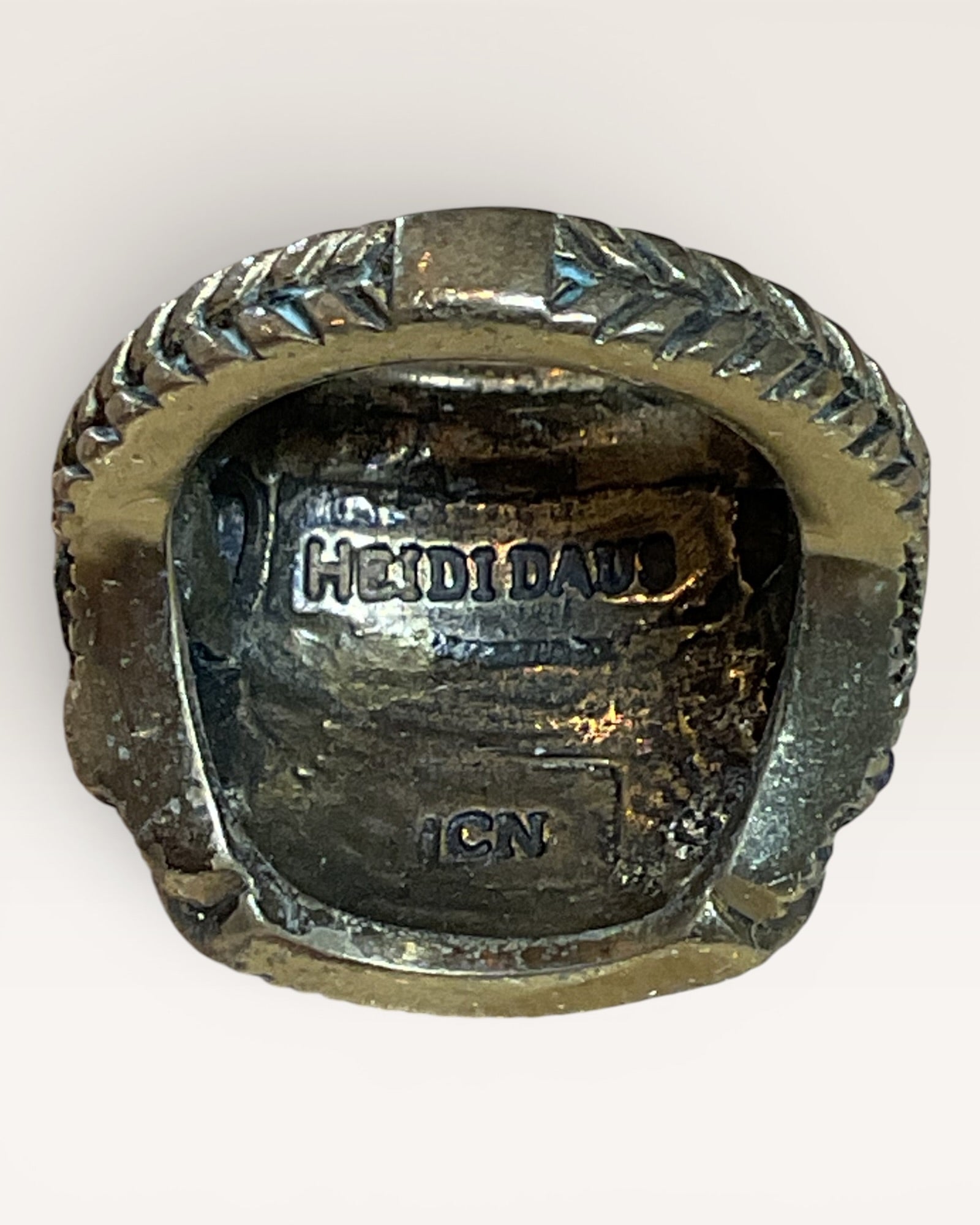 Heidi Daus Clear Baugettes & Tiny Rounds Full Pave Rows Cocktail Ring - Estate Sale (Great Condition)