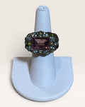 Designer Heidi Daus "Damselfly" Amethyst Swarovski Crystal Fashion Ring - Estate Sale (Great Condition)