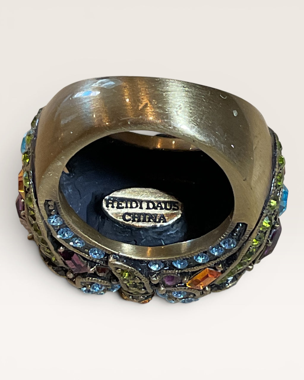 Designer Heidi Daus "Damselfly" Amethyst Swarovski Crystal Fashion Ring - Estate Sale (Great Condition)