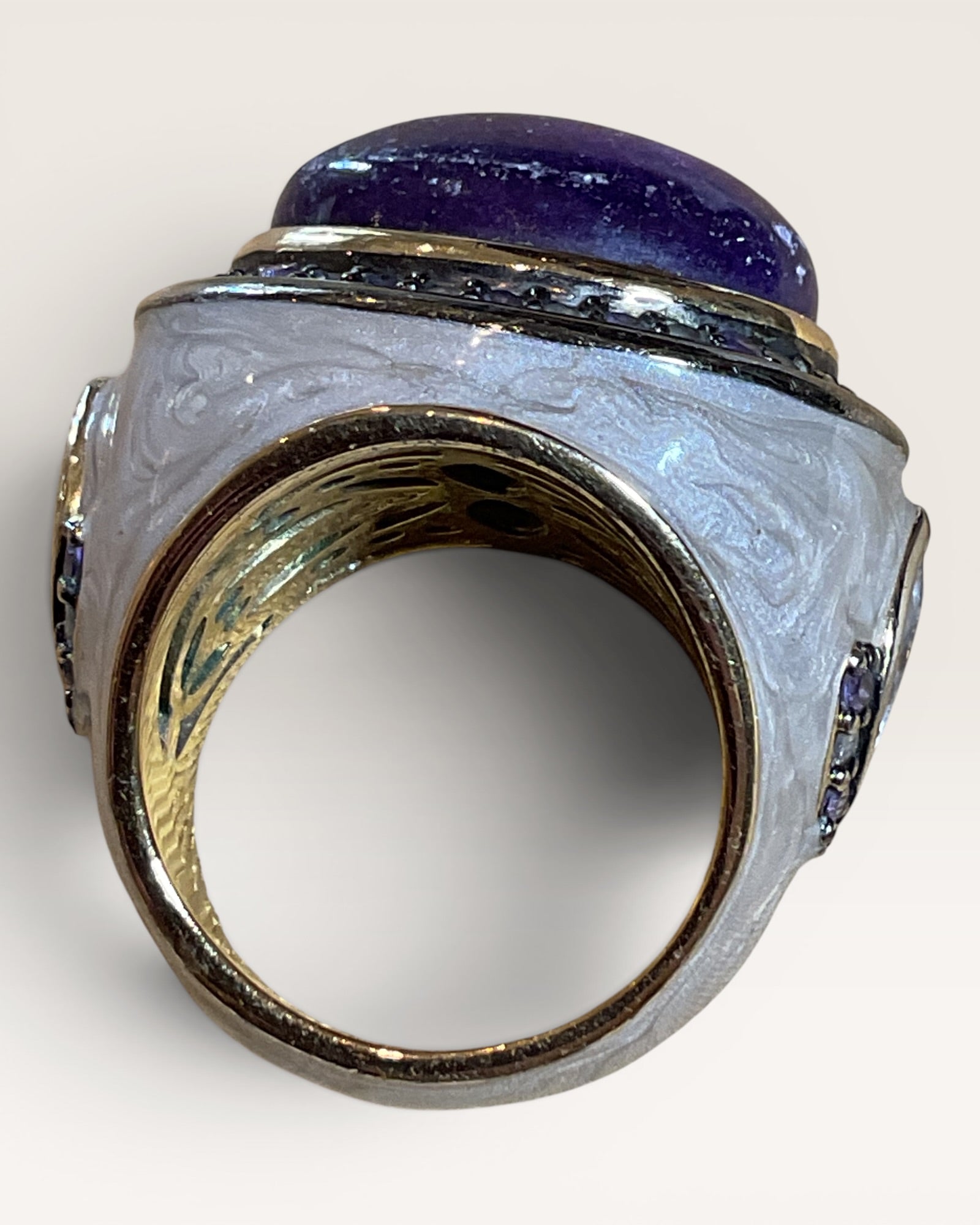Vintage Joan Boyce Enamel Cocktail Ring - Estate Sale (Great Condition)