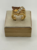 Vintage 18K HGE Trillion Cut Statement Ring | Bold Geometric Cocktail Ring  - Estate Sale (Great Condition)