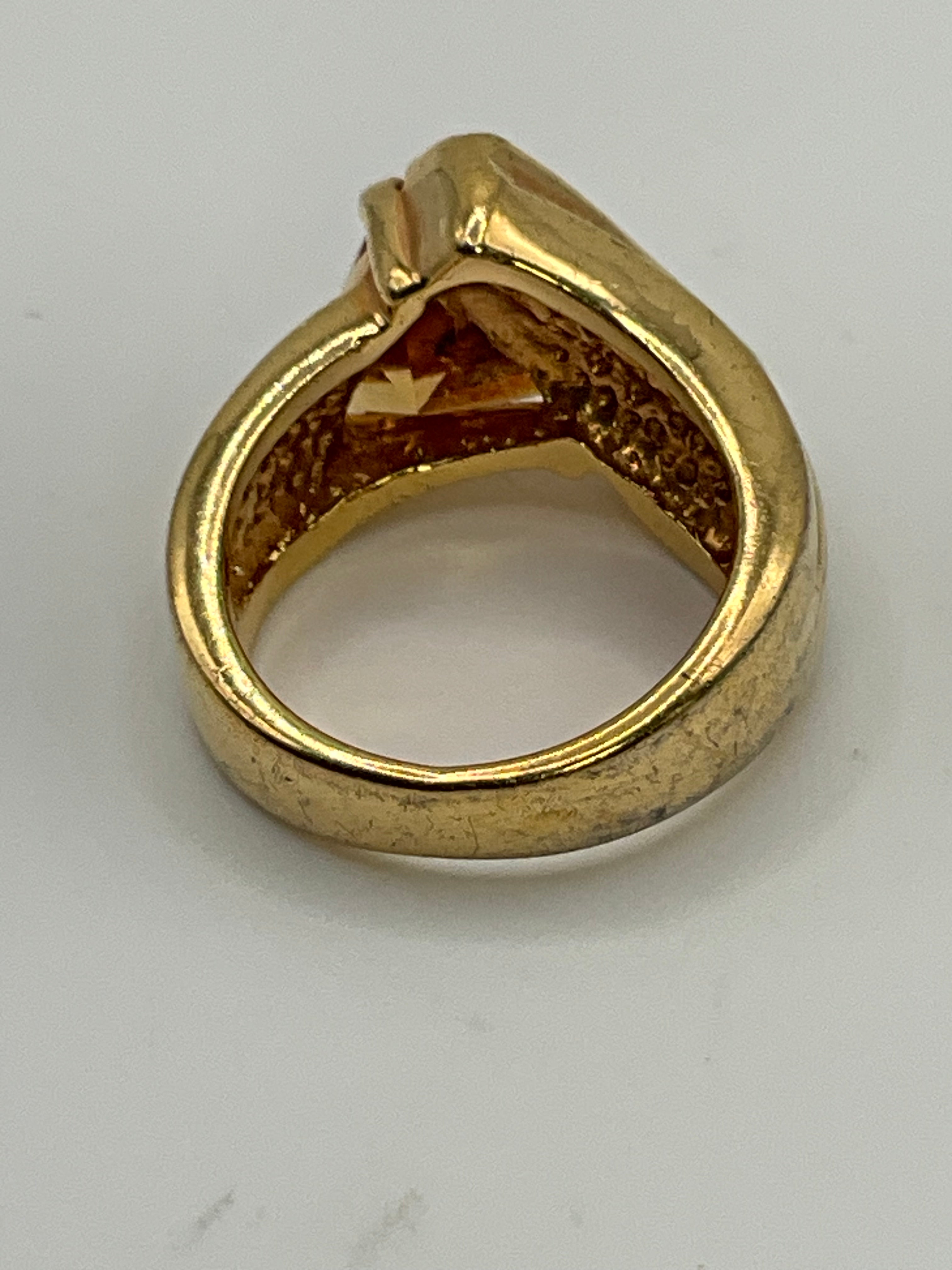 Vintage 18K HGE Trillion Cut Statement Ring | Bold Geometric Cocktail Ring  - Estate Sale (Great Condition)
