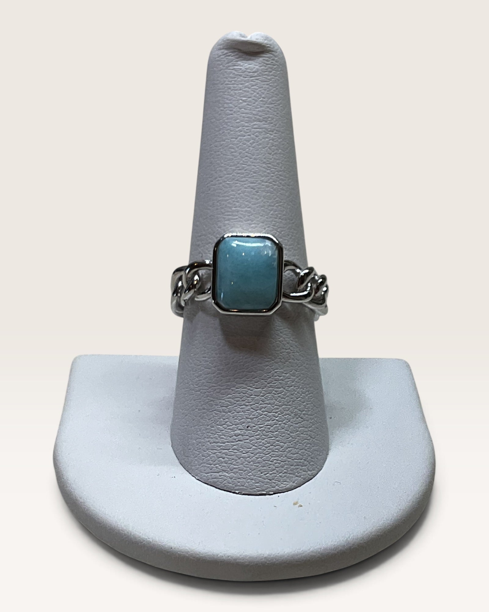 Natural Dominican Republic Larimar Gemstone Ring