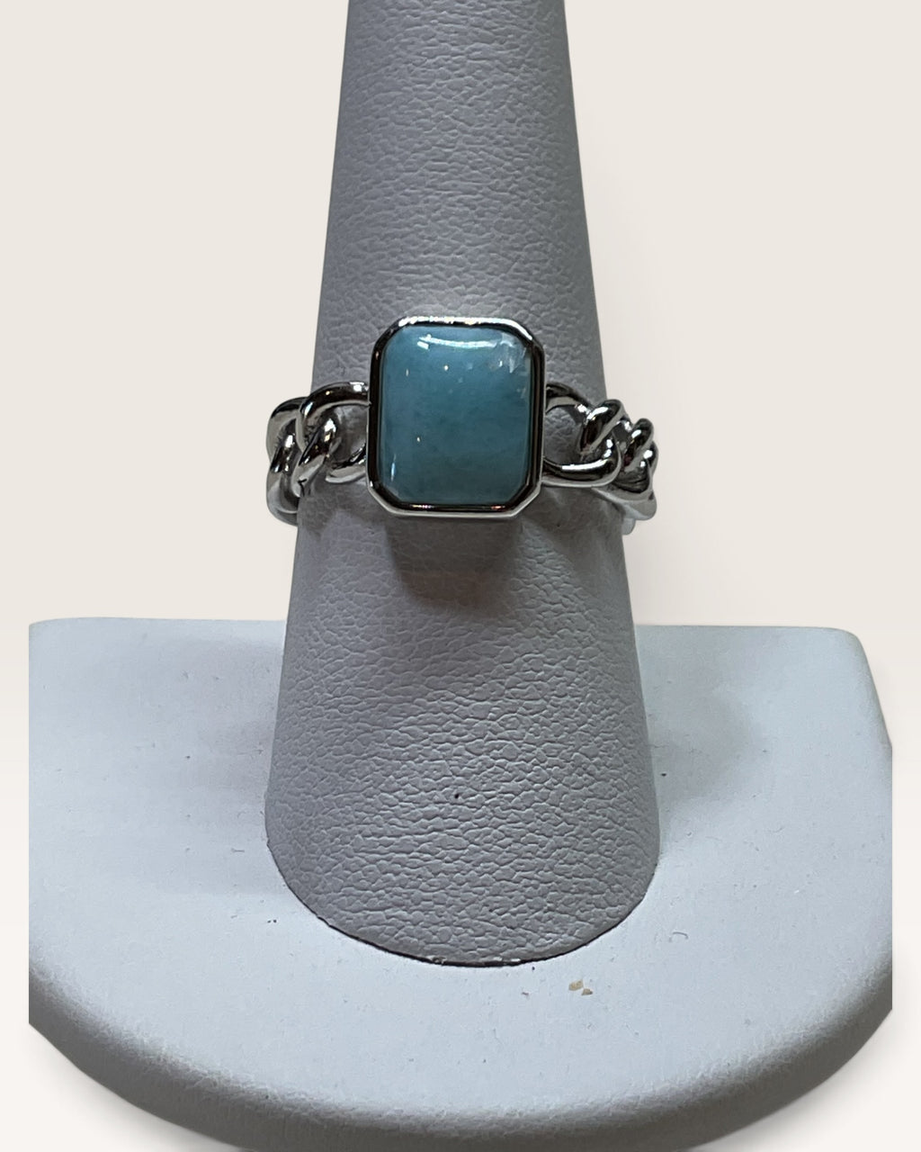 Natural Dominican Republic Larimar Gemstone Ring