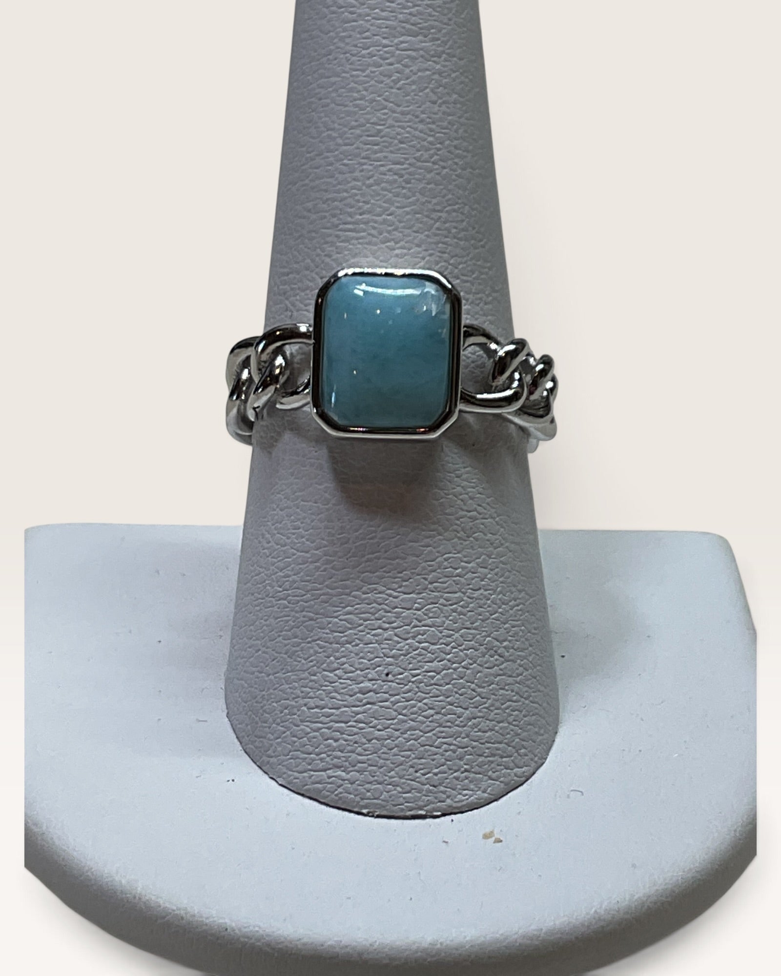 Natural Dominican Republic Larimar Gemstone Ring
