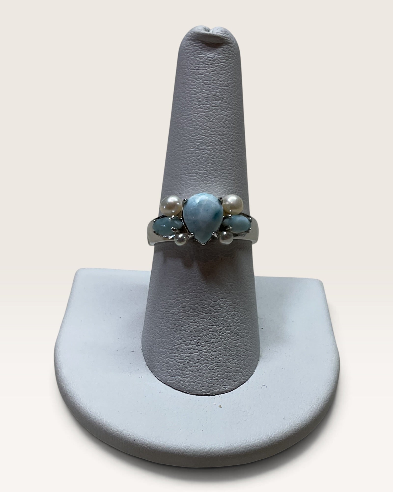 Natural Dominican Republic Larimar Gemstone Ring
