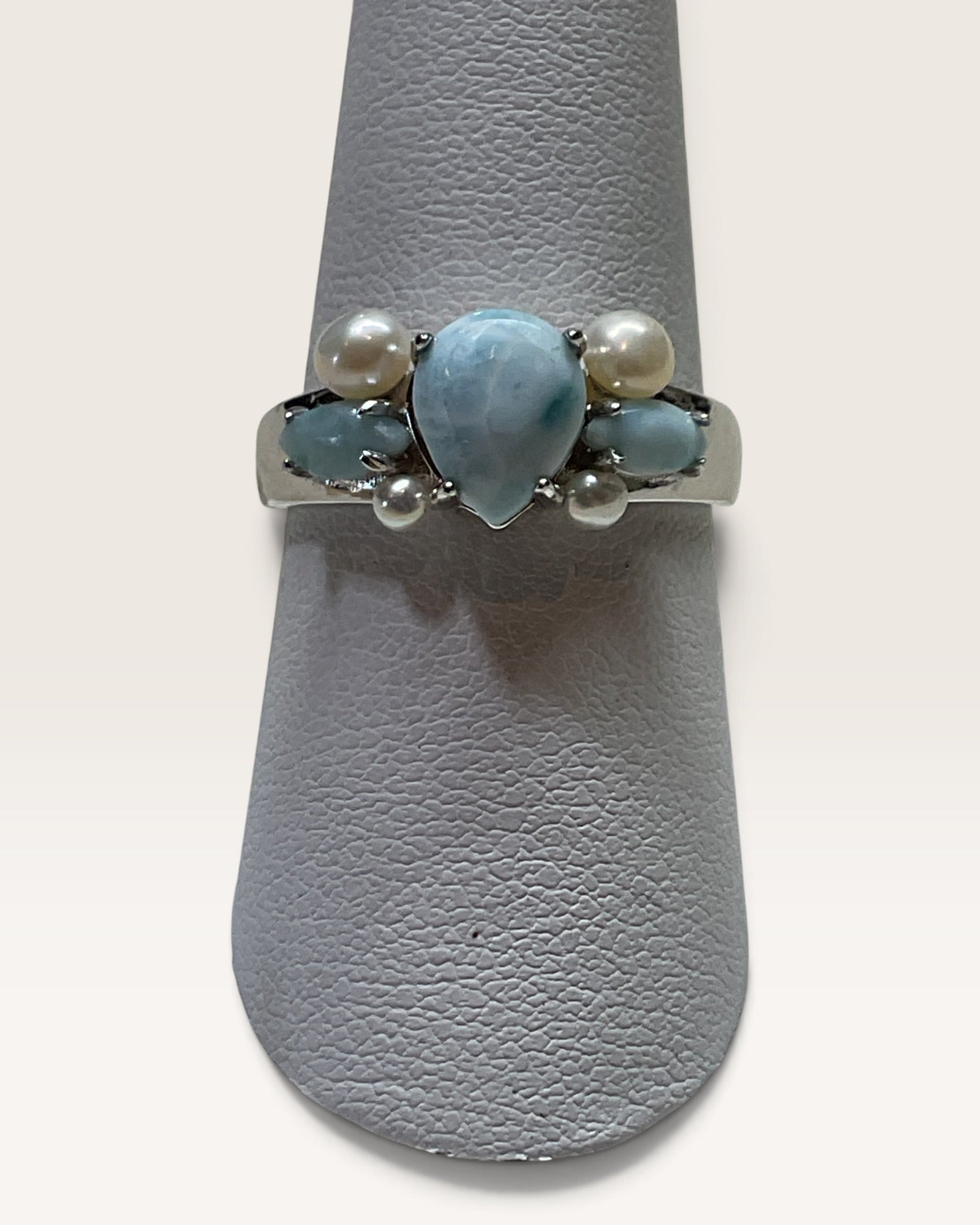 Natural Dominican Republic Larimar Gemstone Ring