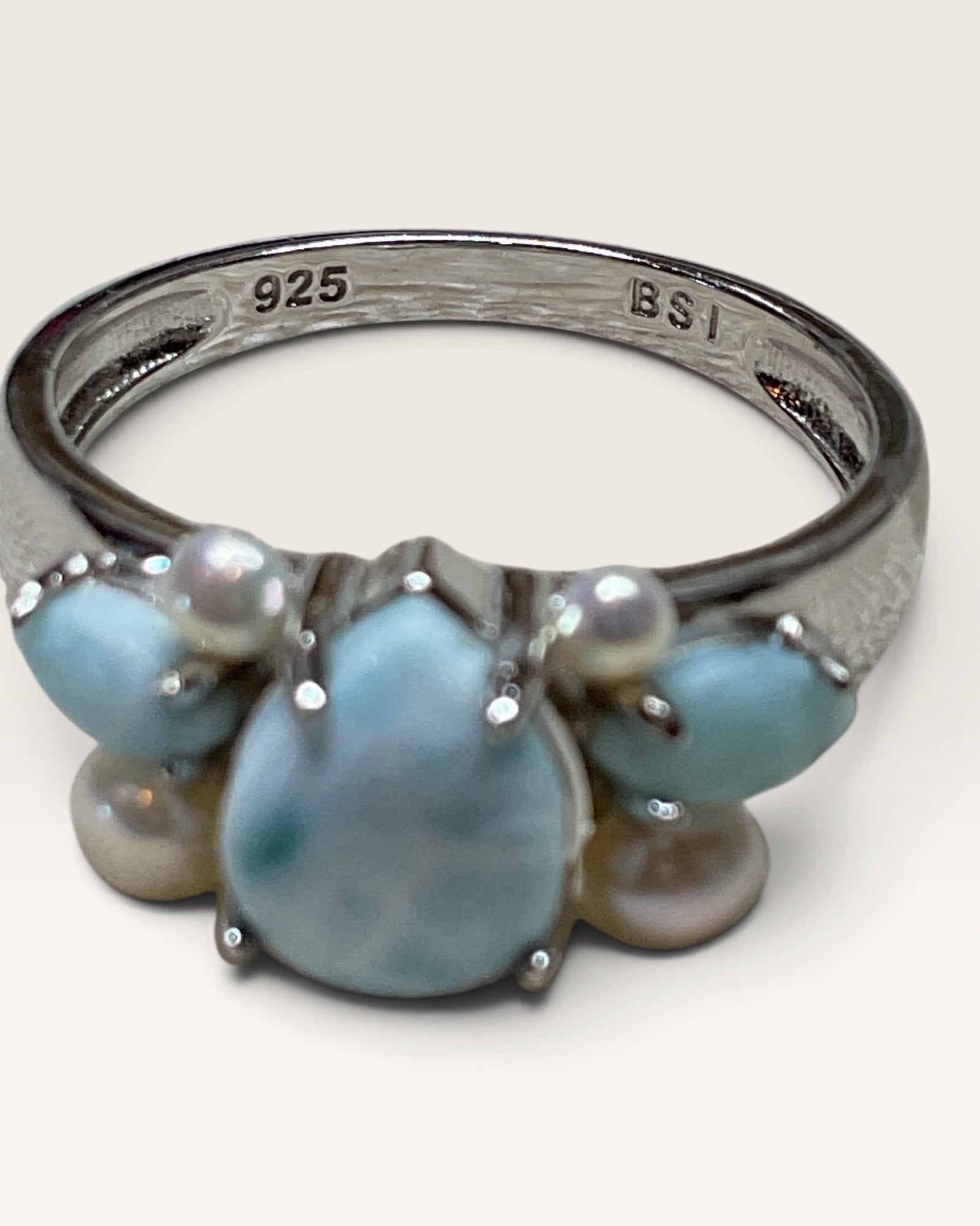 Natural Dominican Republic Larimar Gemstone Ring