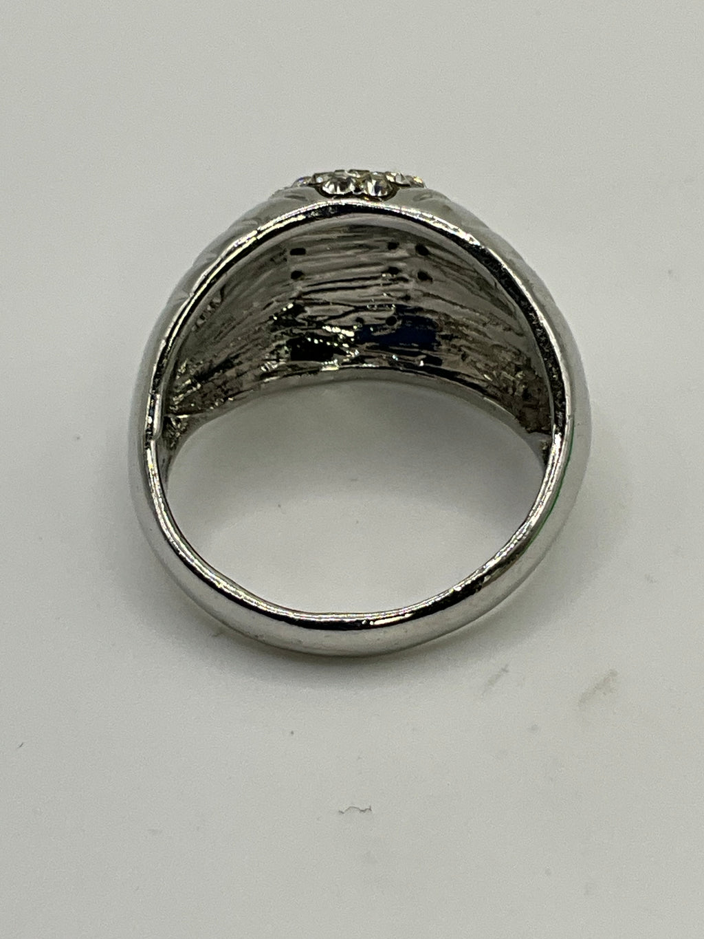 Chunky Unisex Pave Rhinestone Centered Ring, Size  - Estate Sale (Great Condition)