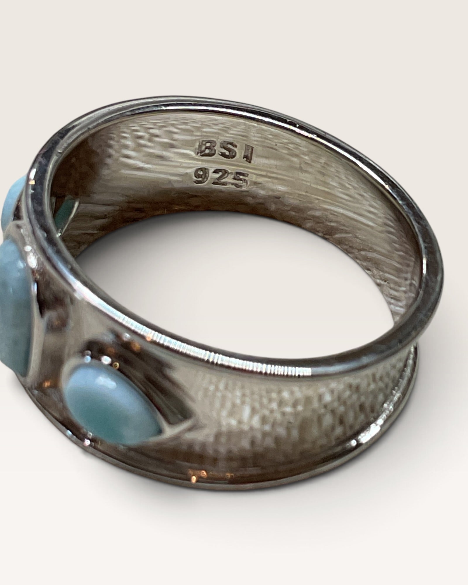 Natural Dominican Republic Larimar Gemstone Ring