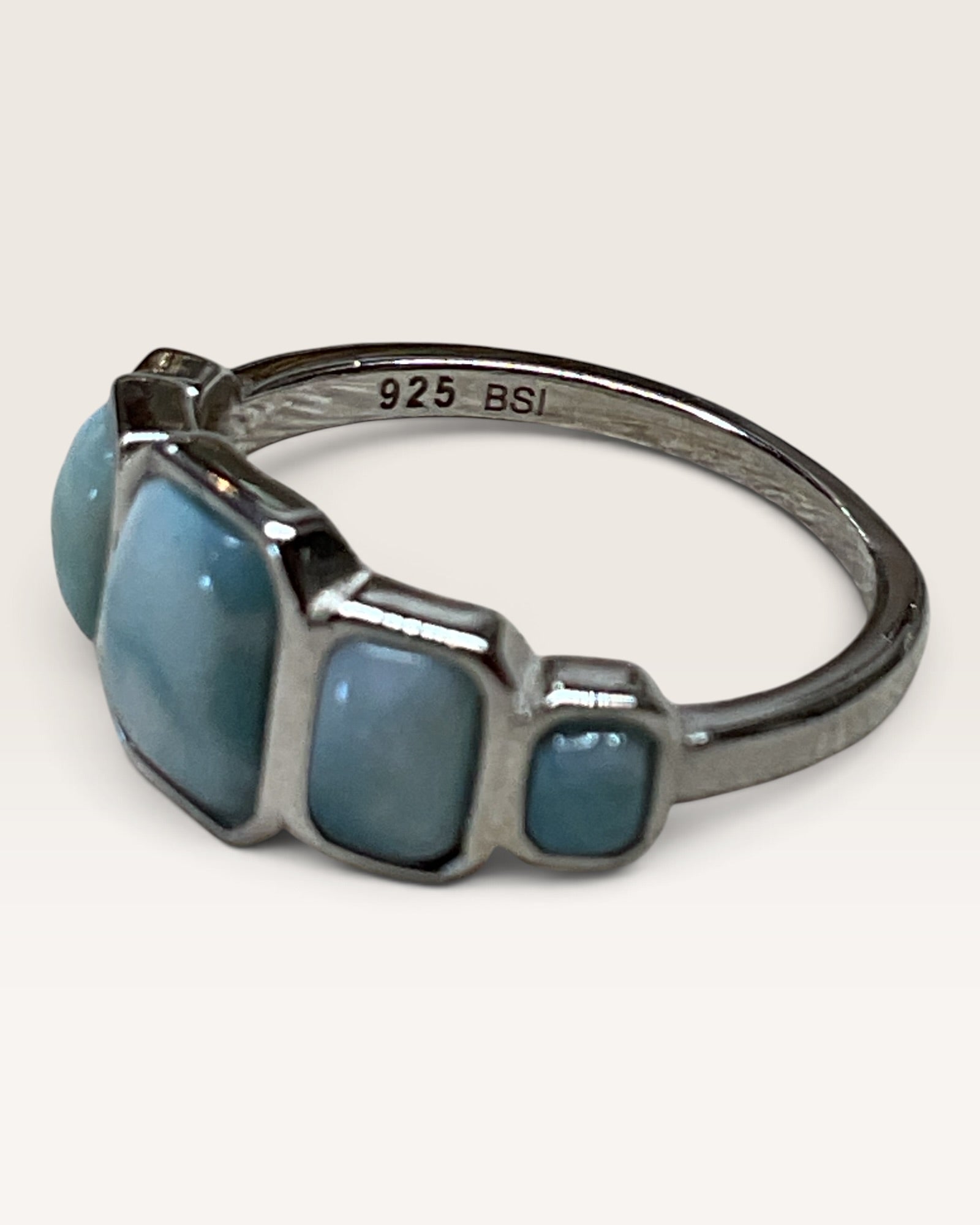 Natural Dominican Republic Larimar Gemstone Ring