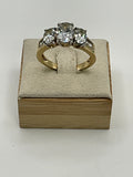 Large Three Stone Cubic Zirconia Wedding Ring - Estate Sale (Great Condition)