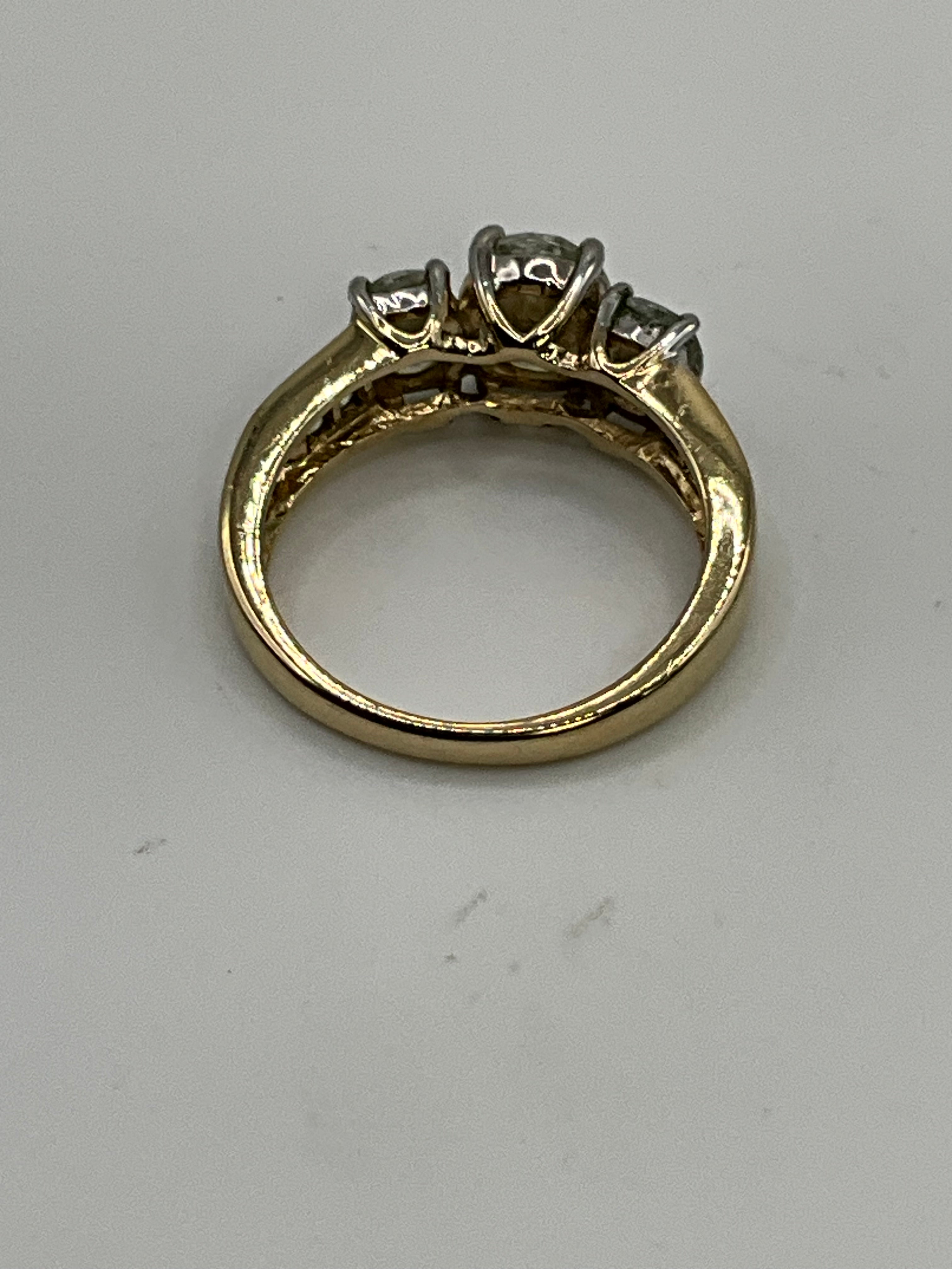 Large Three Stone Cubic Zirconia Wedding Ring - Estate Sale (Great Condition)