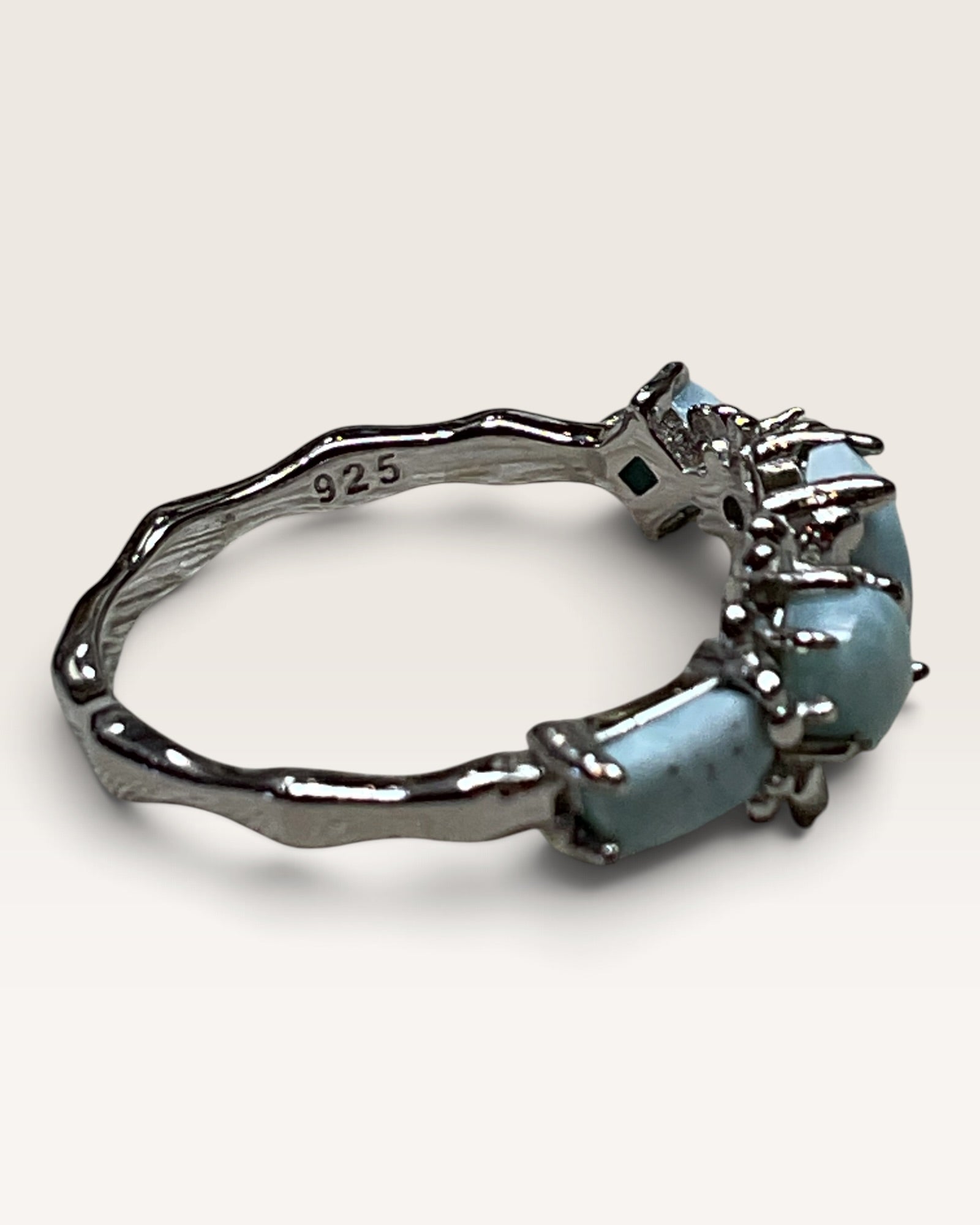 Natural Dominican Republic Larimar Gemstone Ring