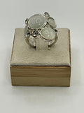 Cat’s Eye Glass Cluster Ring | Silver Tone Multi-Stone State - Estate Sale (Great Condition)