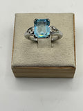 Avon Emerald-Cut Blue Stone Ring - Estate Sale (Great Condition)