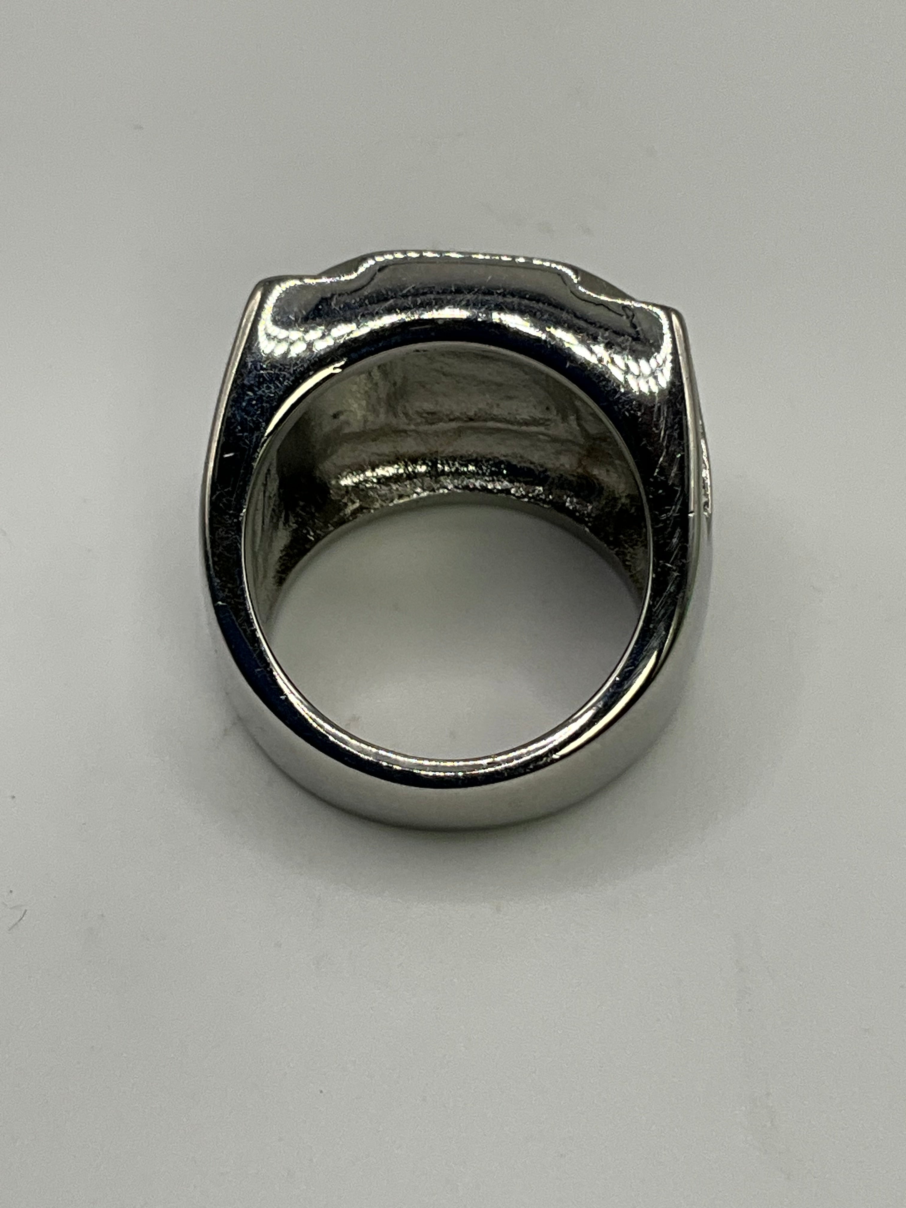Unisex Stainless Steel Multi Cubic Zirconia Ring - Estate Sale (Great Condition)