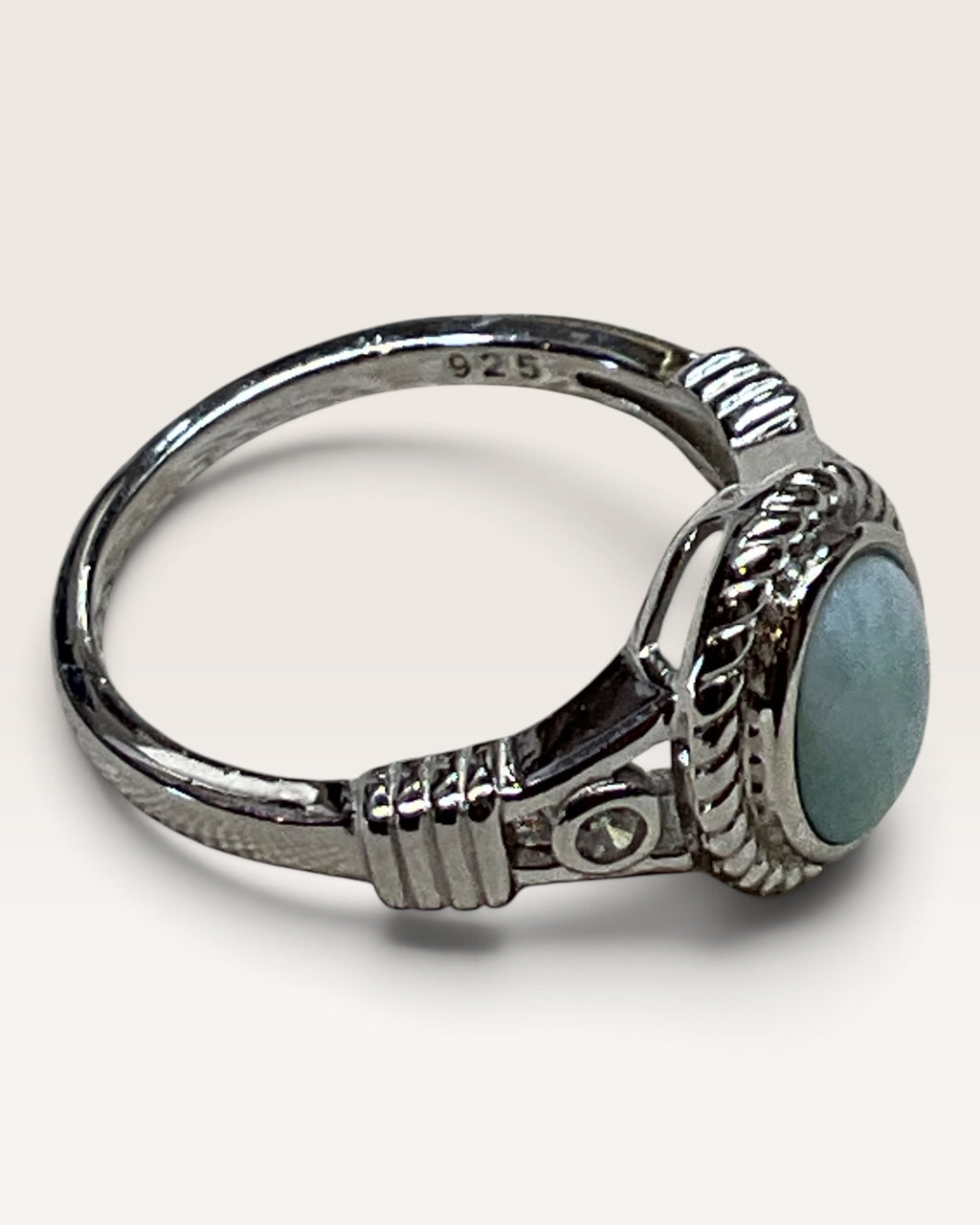 Natural Dominican Republic Larimar Gemstone Ring
