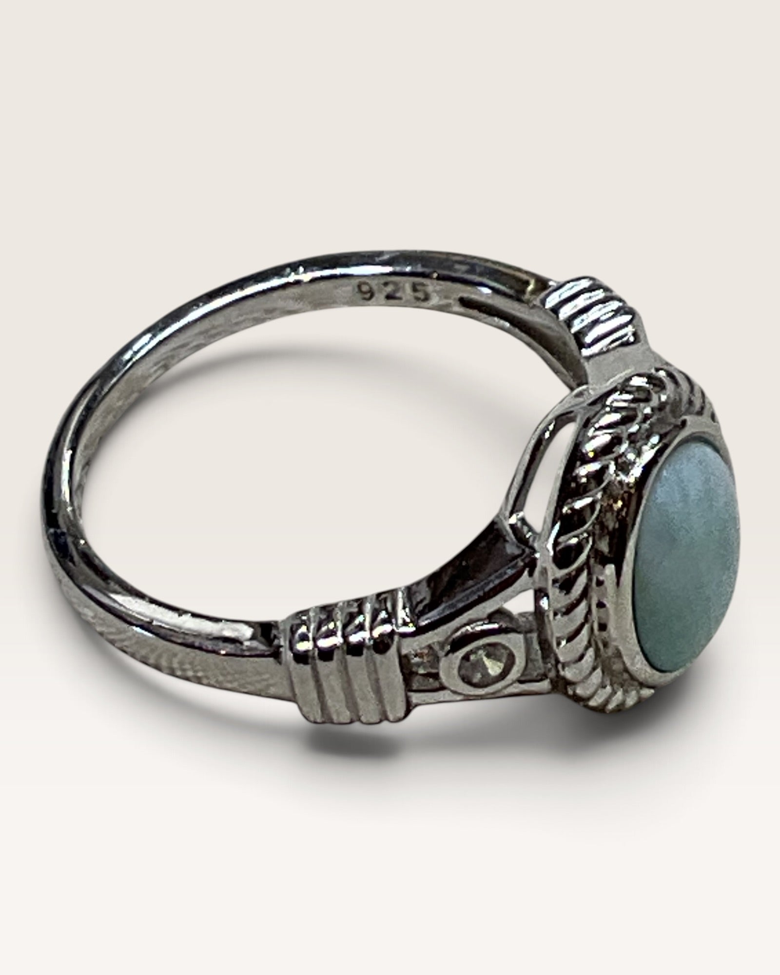 Natural Dominican Republic Larimar Gemstone Ring