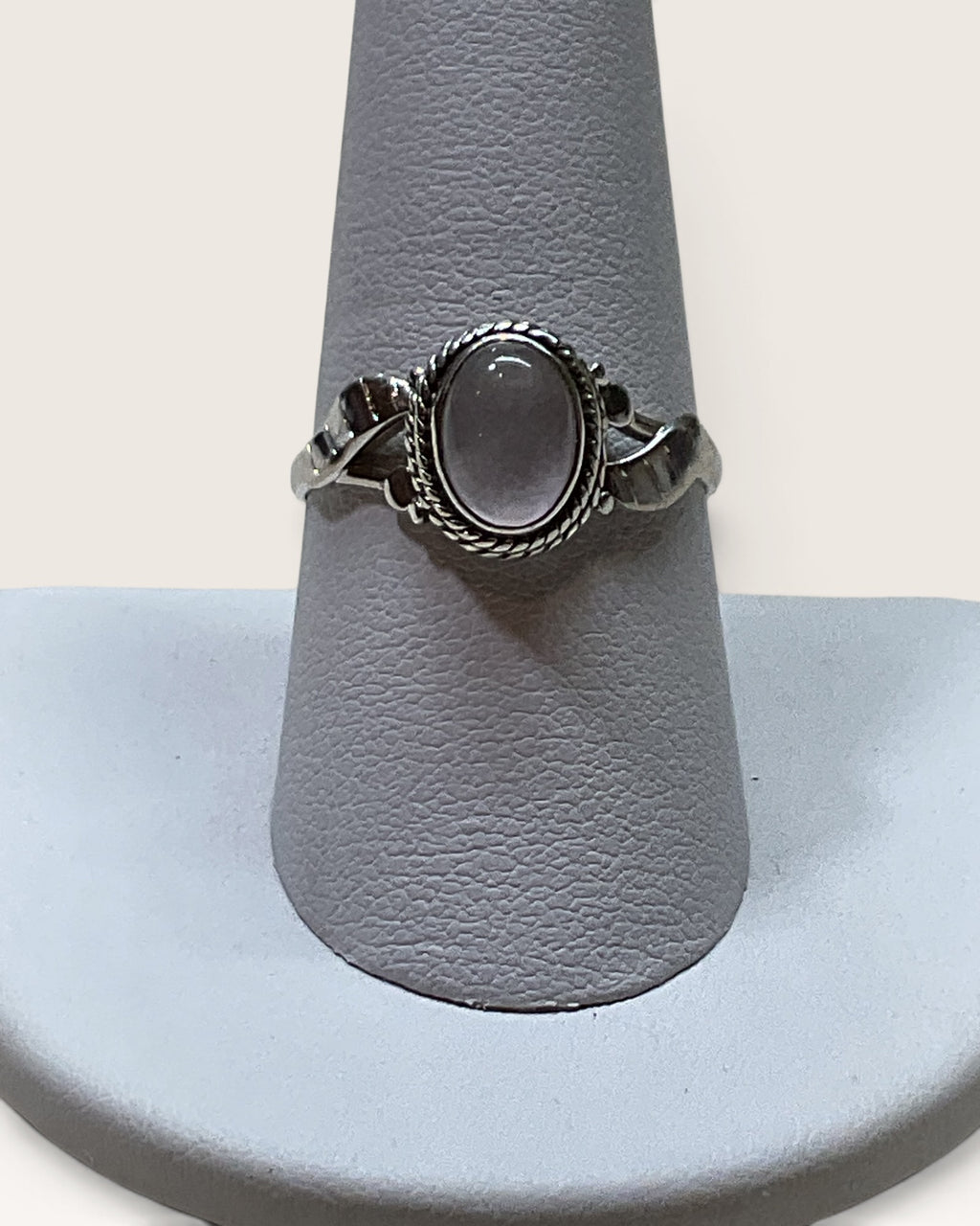 Sterling Silver Natural Rose Quartz Gemstone Ring