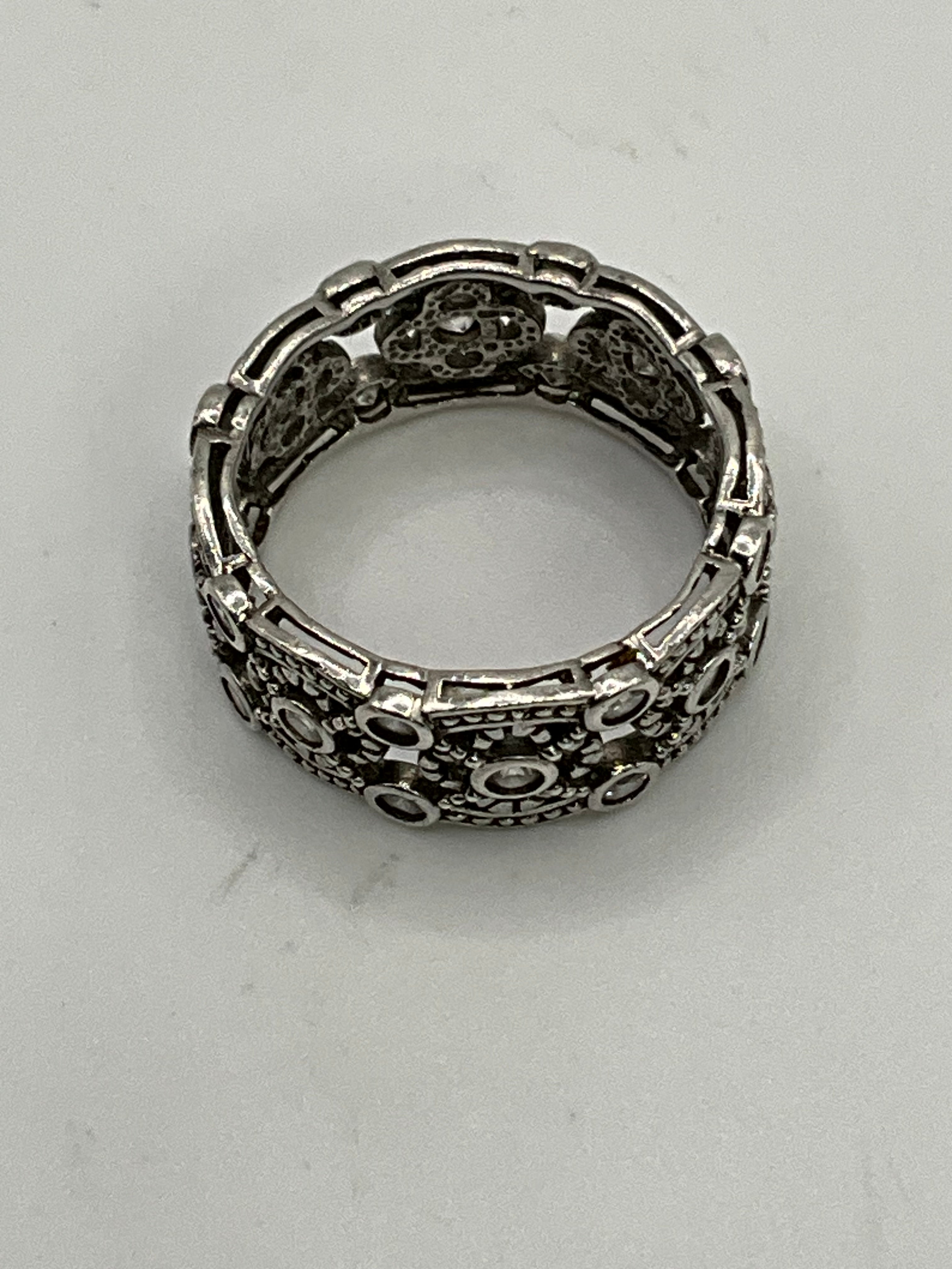 Cocktail Ring CZ Stacker Band Ring - Estate Sale (Great Condition)
