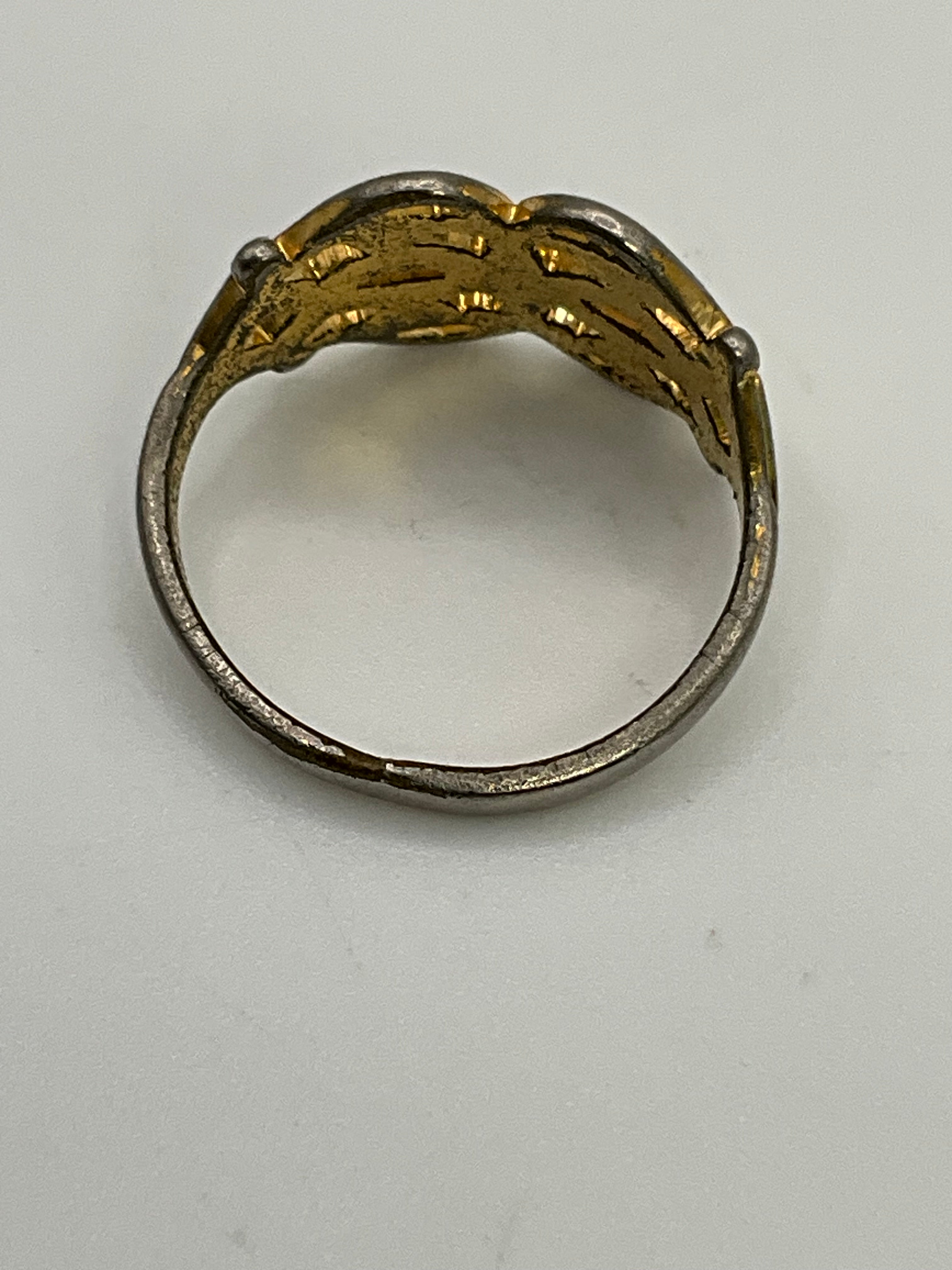 Vintage Gold Tone & Rhinestone Ring - Estate Sale (Great Condition)