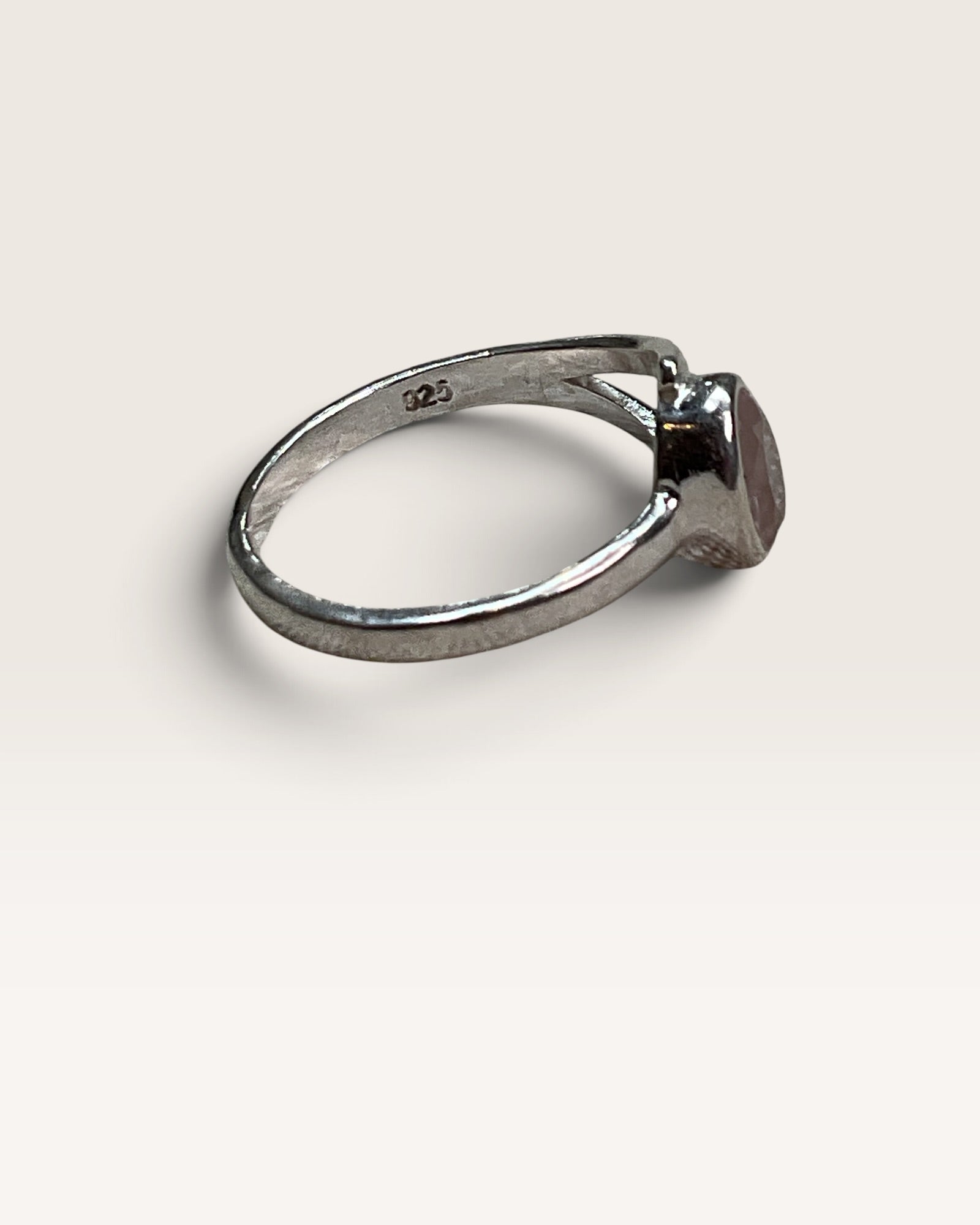 Sterling Silver Natural Rose Quartz Gemstone Ring