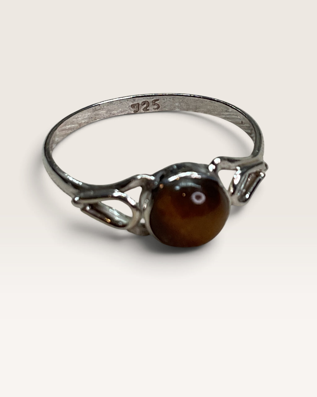 Sterling Silver Natural Tigers Eye Gemstone Ring
