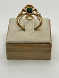 1973 Avon Baroness Ring: Gold Tone Maltese Cross Jade - Estate Sale (Great Condition)