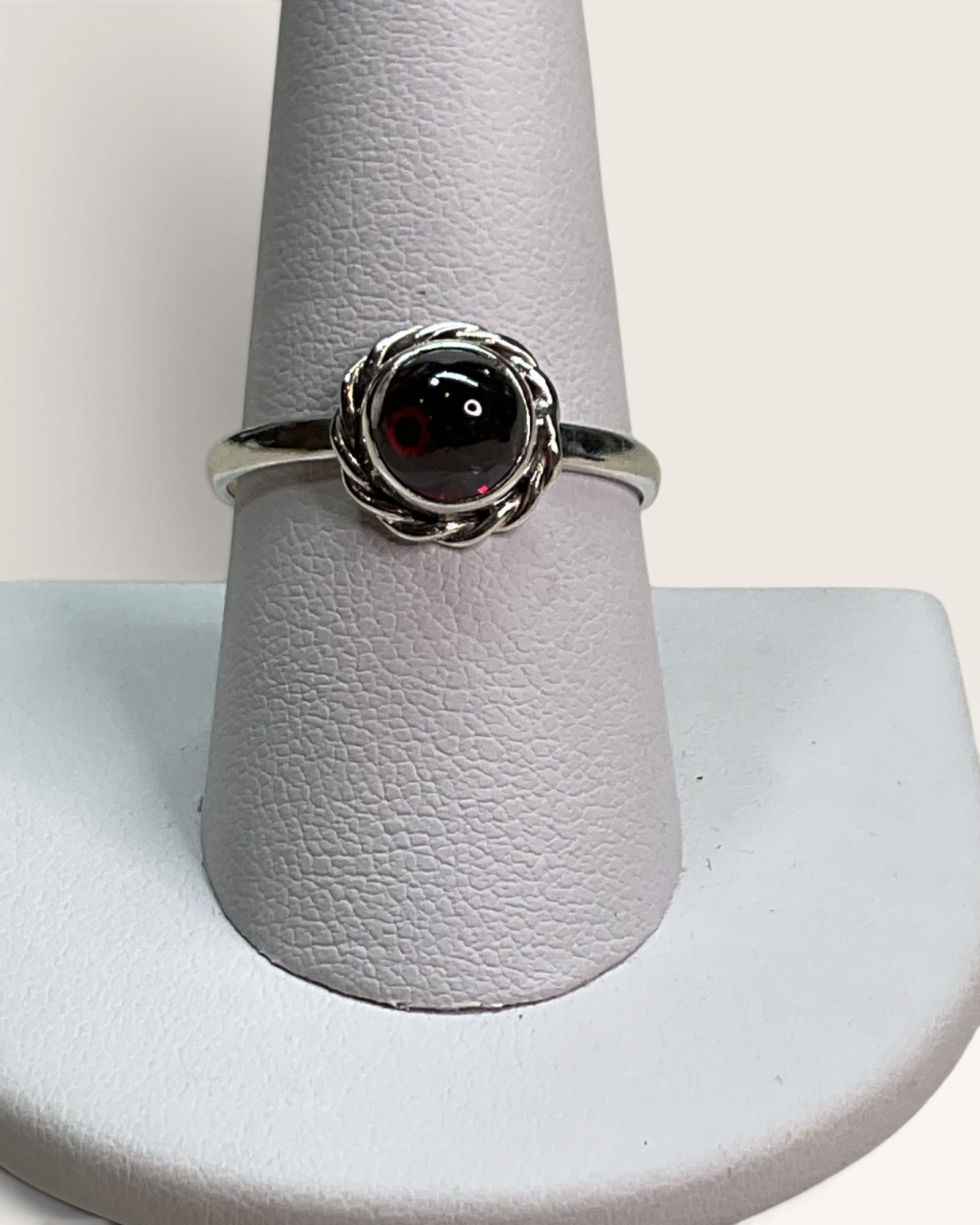 Sterling Silver Natural Garnet Gemstone Ring