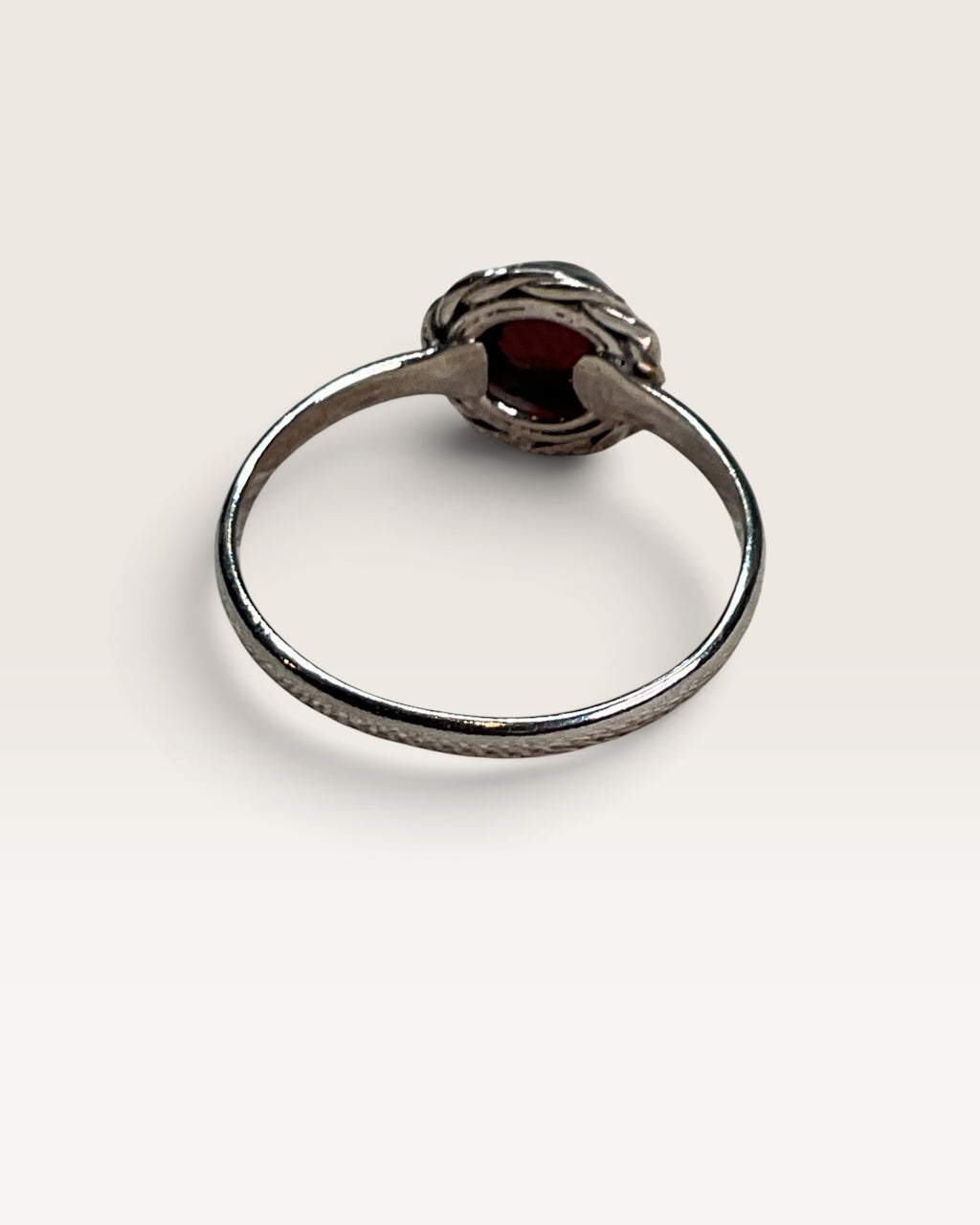 Sterling Silver Natural Garnet Gemstone Ring