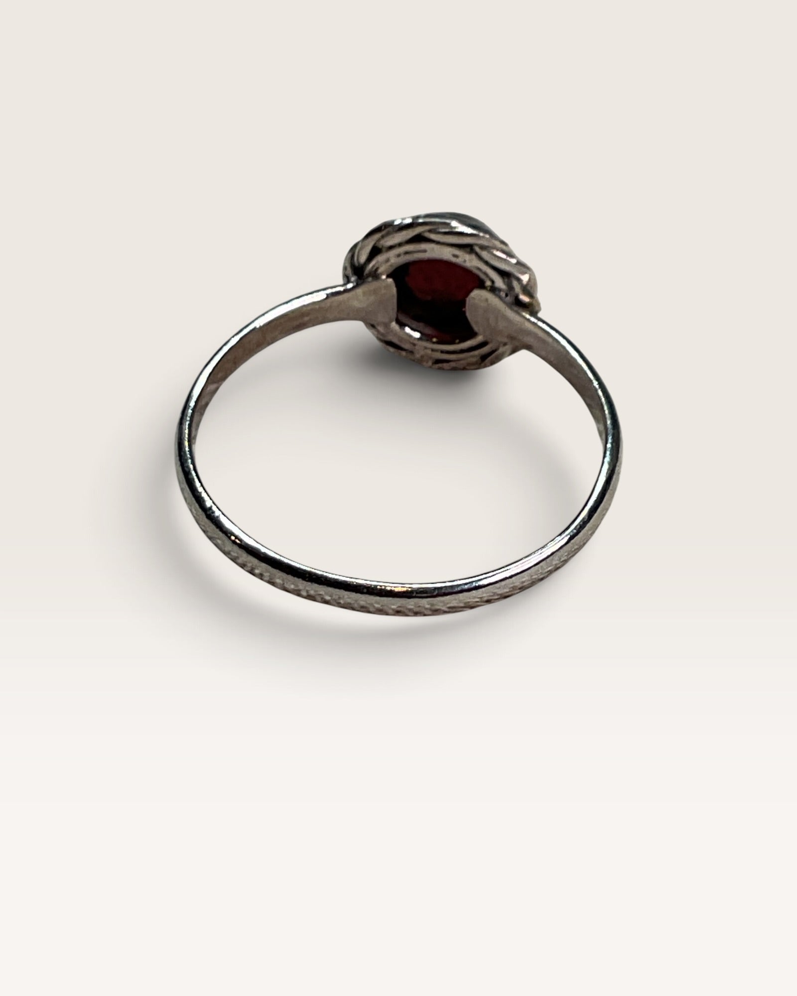 Sterling Silver Natural Garnet Gemstone Ring