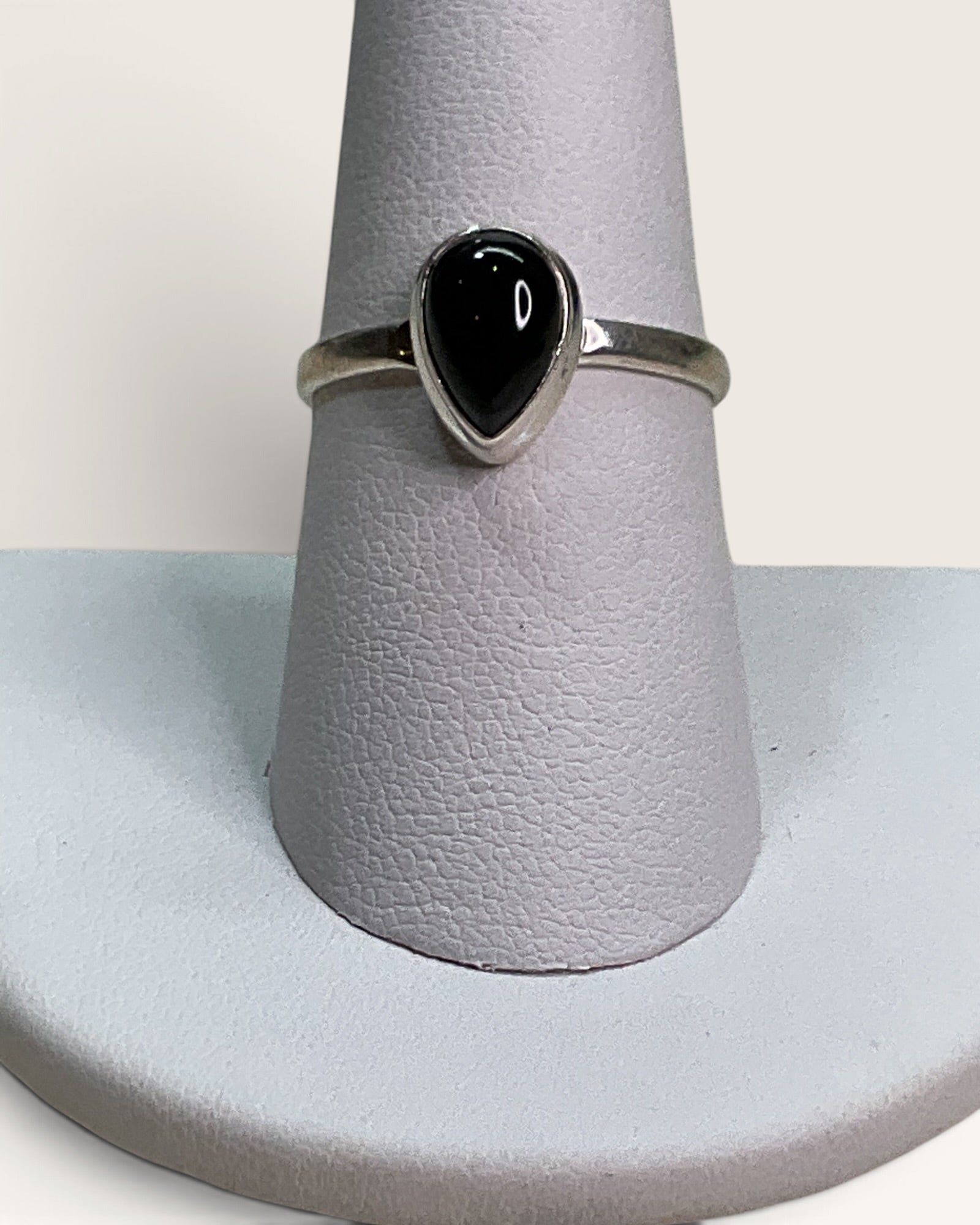 Sterling Silver Natural Black Onyx Gemstone Ring