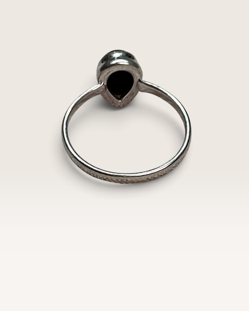 Sterling Silver Natural Black Onyx Gemstone Ring