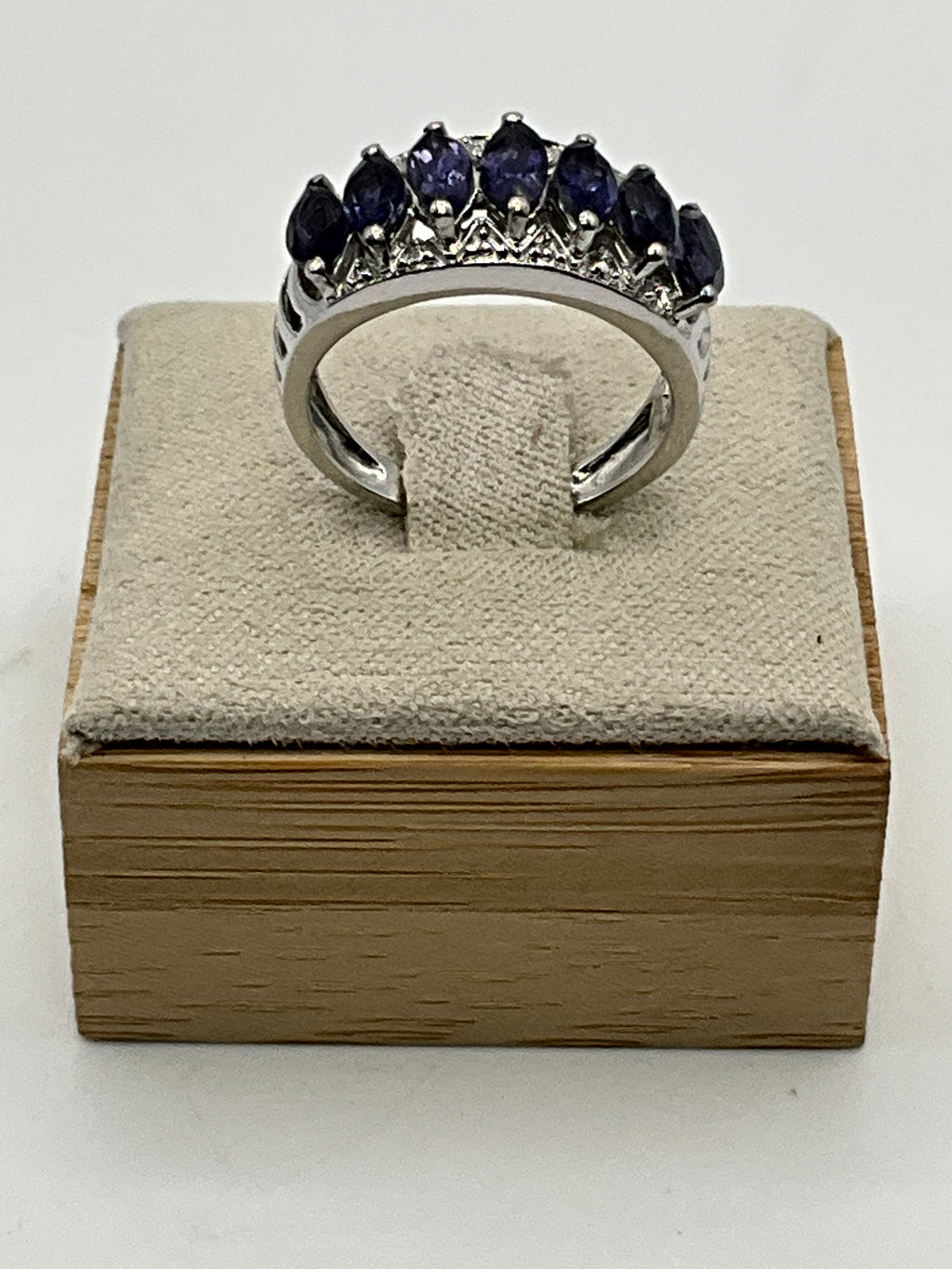 Karis 925 Sterling Silver Ring | Marquise Cut Tanzanite Gemstone Band - Estate Sale (Great Condition)