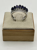 Karis 925 Sterling Silver Ring | Marquise Cut Tanzanite Gemstone Band - Estate Sale (Great Condition)