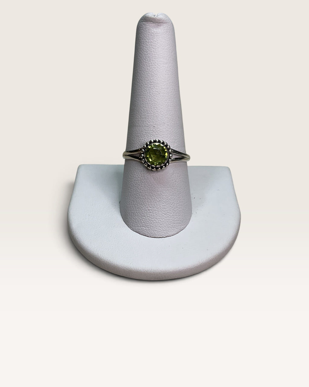 Sterling Silver Natural Peridot Gemstone Ring