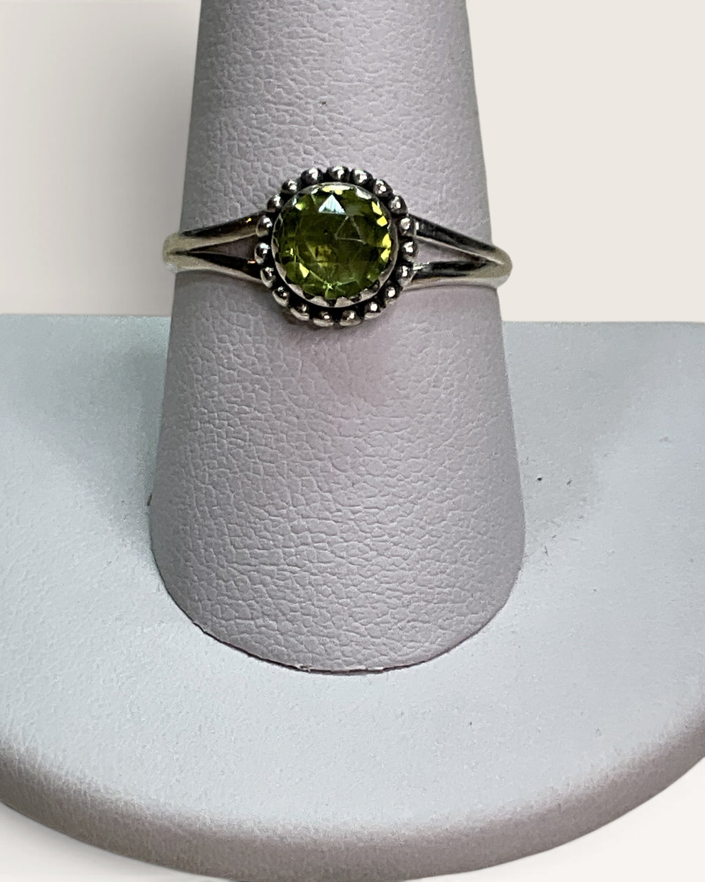 Sterling Silver Natural Peridot Gemstone Ring