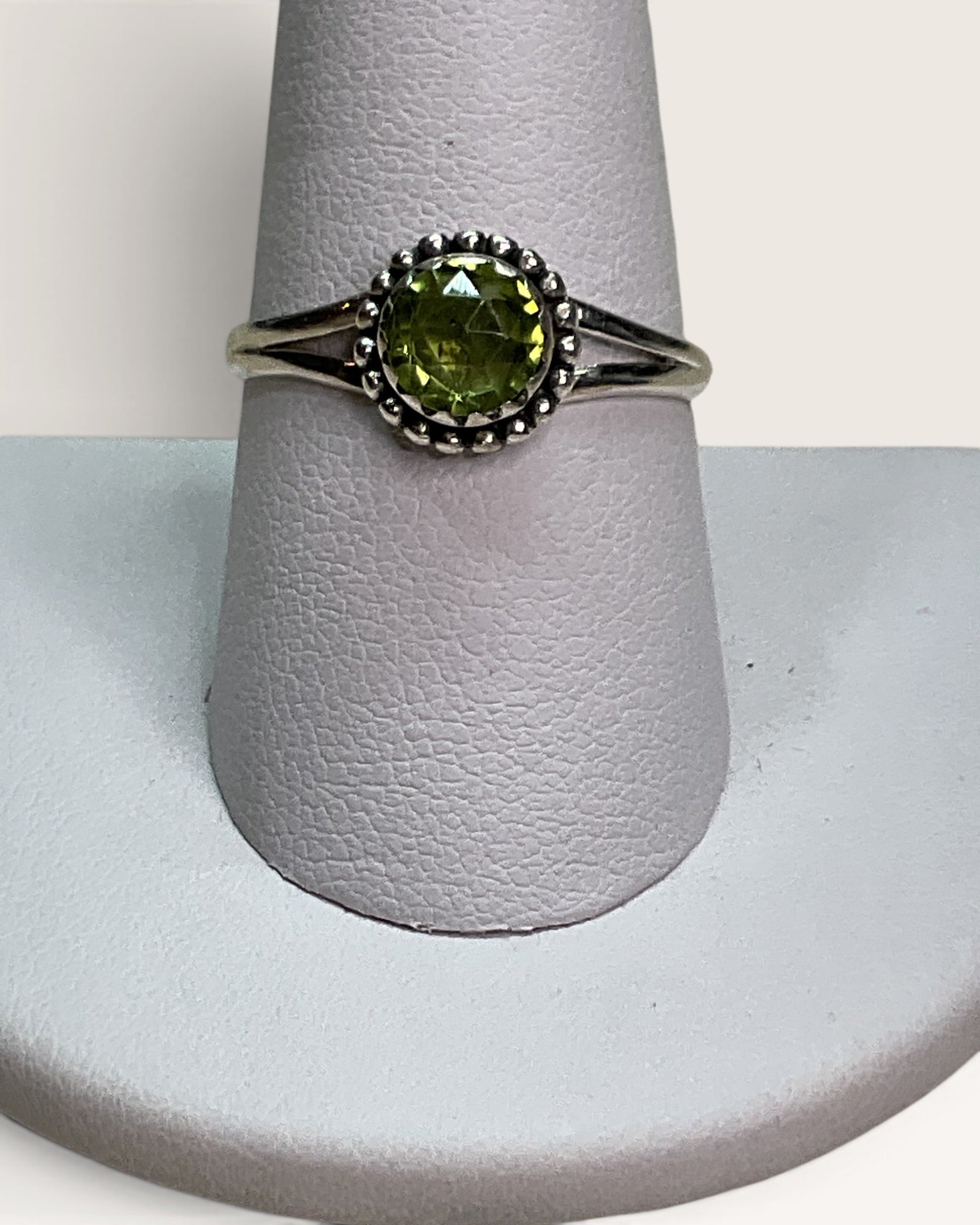 Sterling Silver Natural Peridot Gemstone Ring